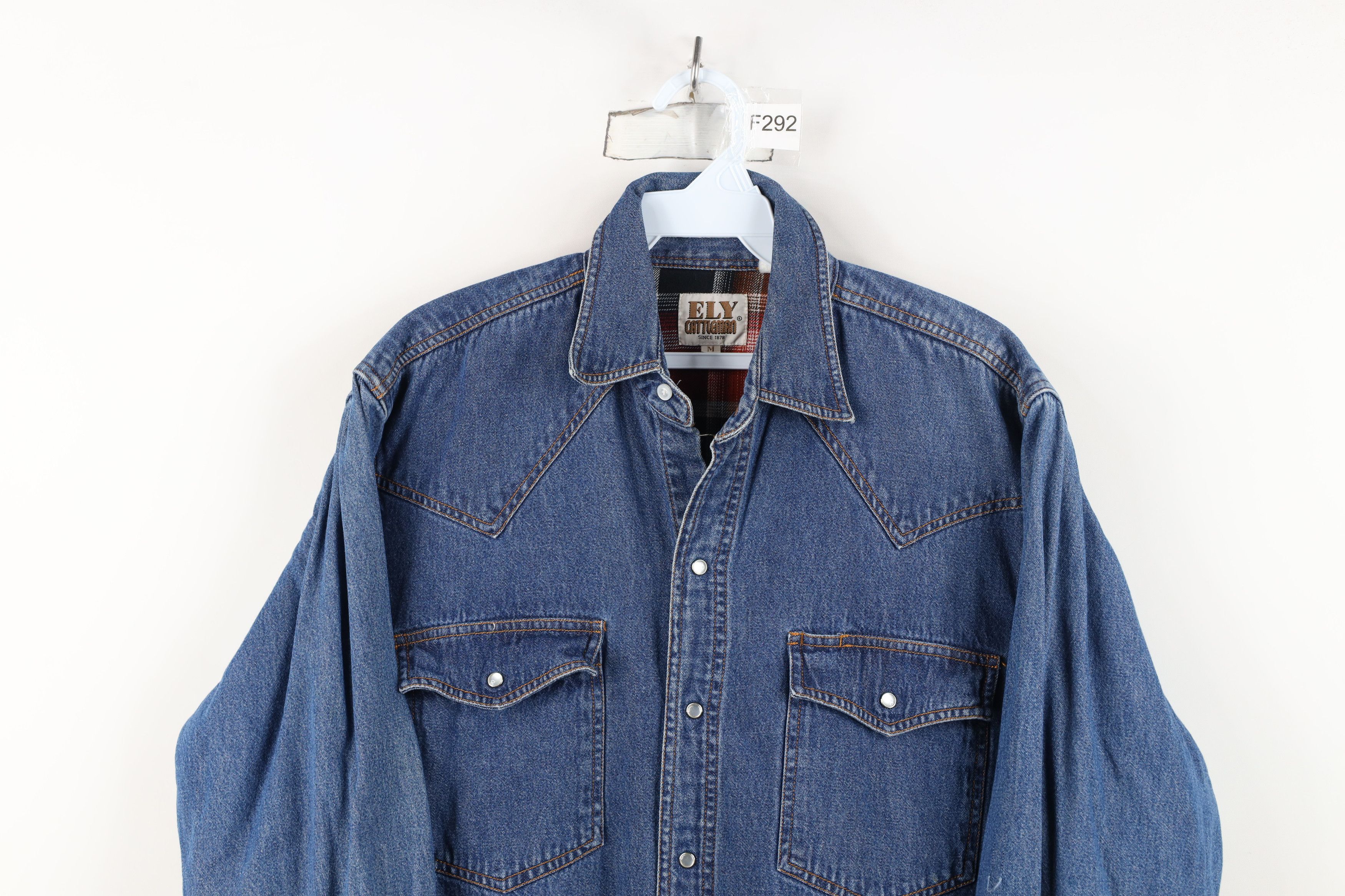 Vintage Vintage 90s Streetwear Lined Denim Western Shirt Jacket Jac Size US M / EU 48-50 / 2 - 2 Thumbnail