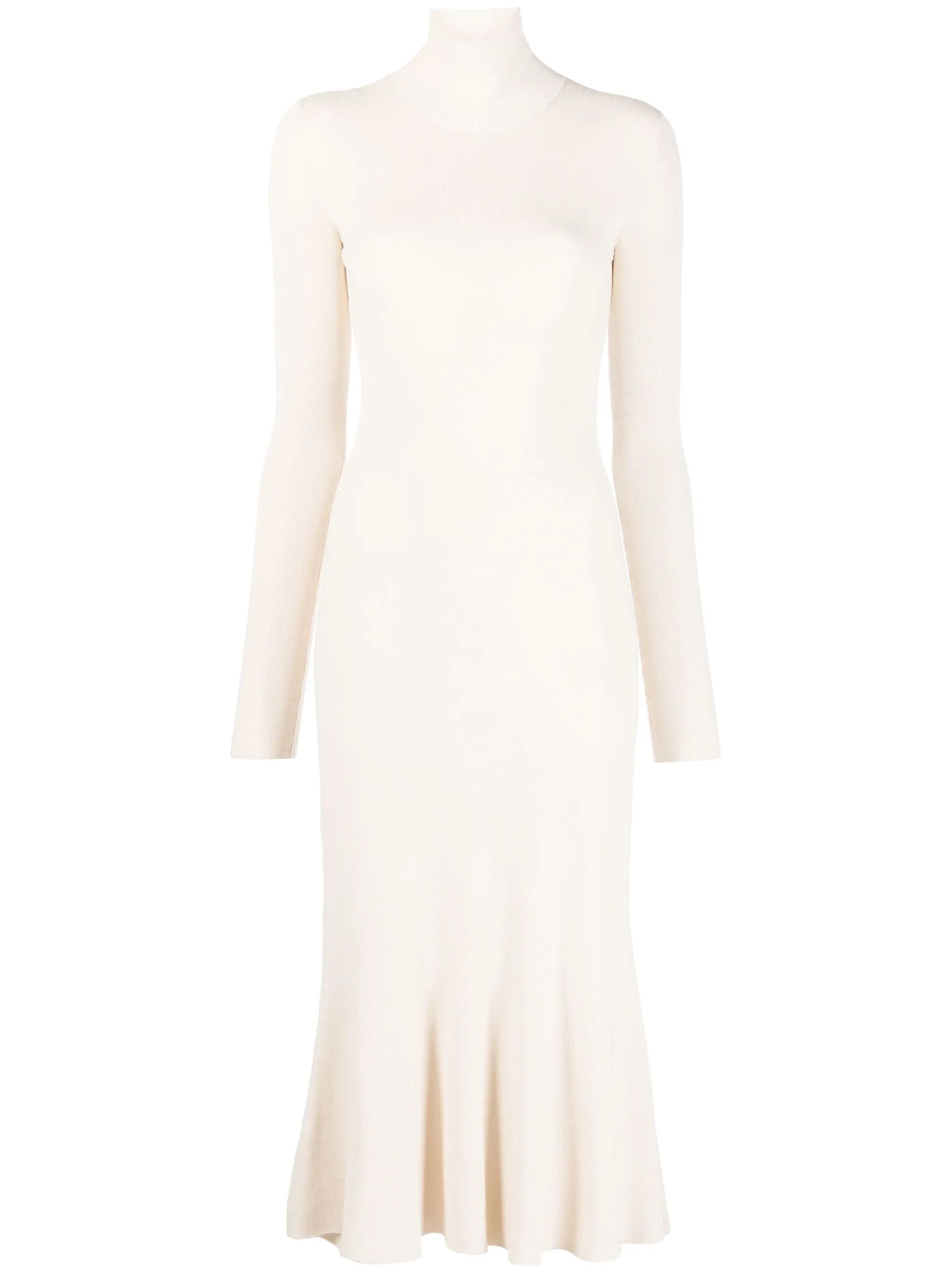 Balenciaga o1y0625 Midi Dress in Cream Size S / US 4 / IT 40 - 1 Thumbnail