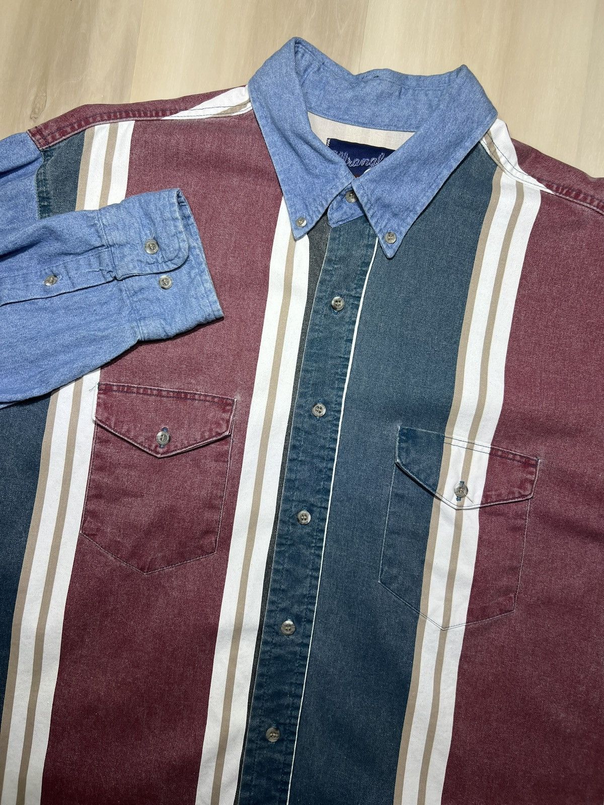 Wrangler Brushpopper 17.5-35 Striped Denim Western X-Long
