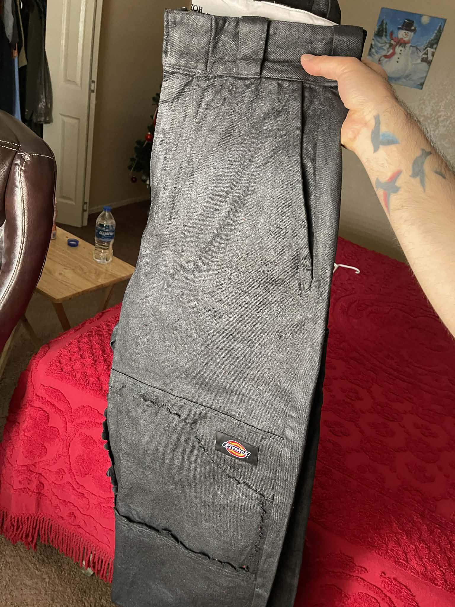 Other Black Waxed Raw Denim Jeans by Five-Koh Size US 32 / EU 48 - 4 Thumbnail