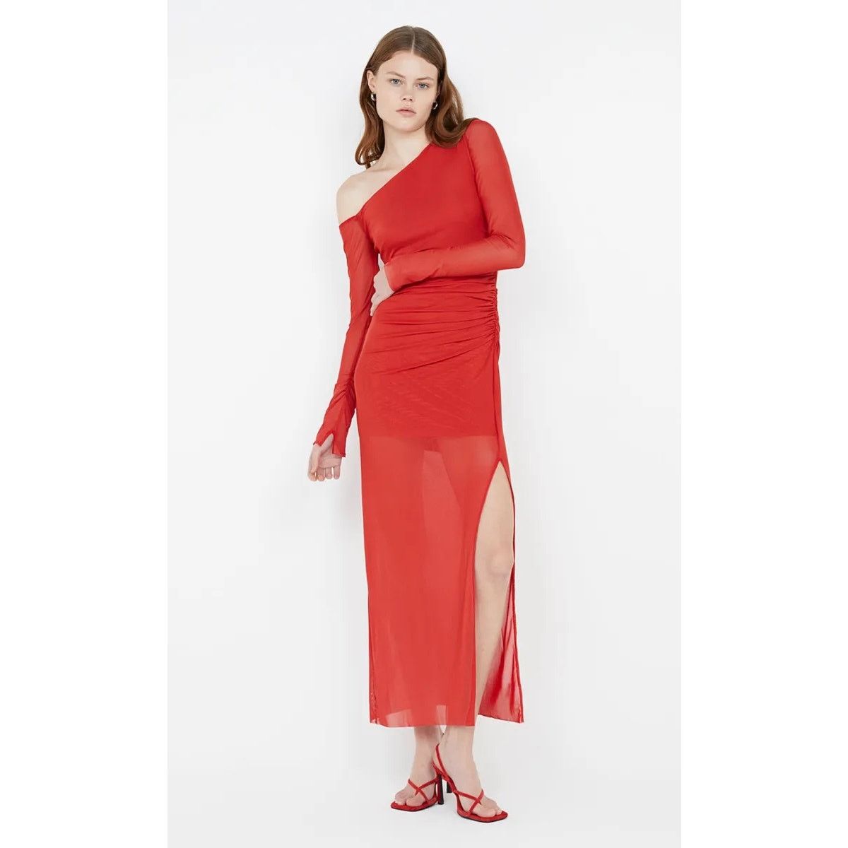 BEC + BRIDGE Bec + Bridge Fae Asym Long Sleeve Dress Rouge Red US 4 Size S / US 4 / IT 40 - 3 Thumbnail