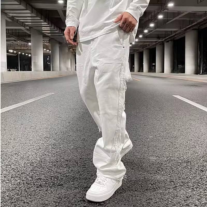 Japanese Brand × Vintage ripped jeans with baggy pants. Size US 34 / EU 50 - 3 Thumbnail