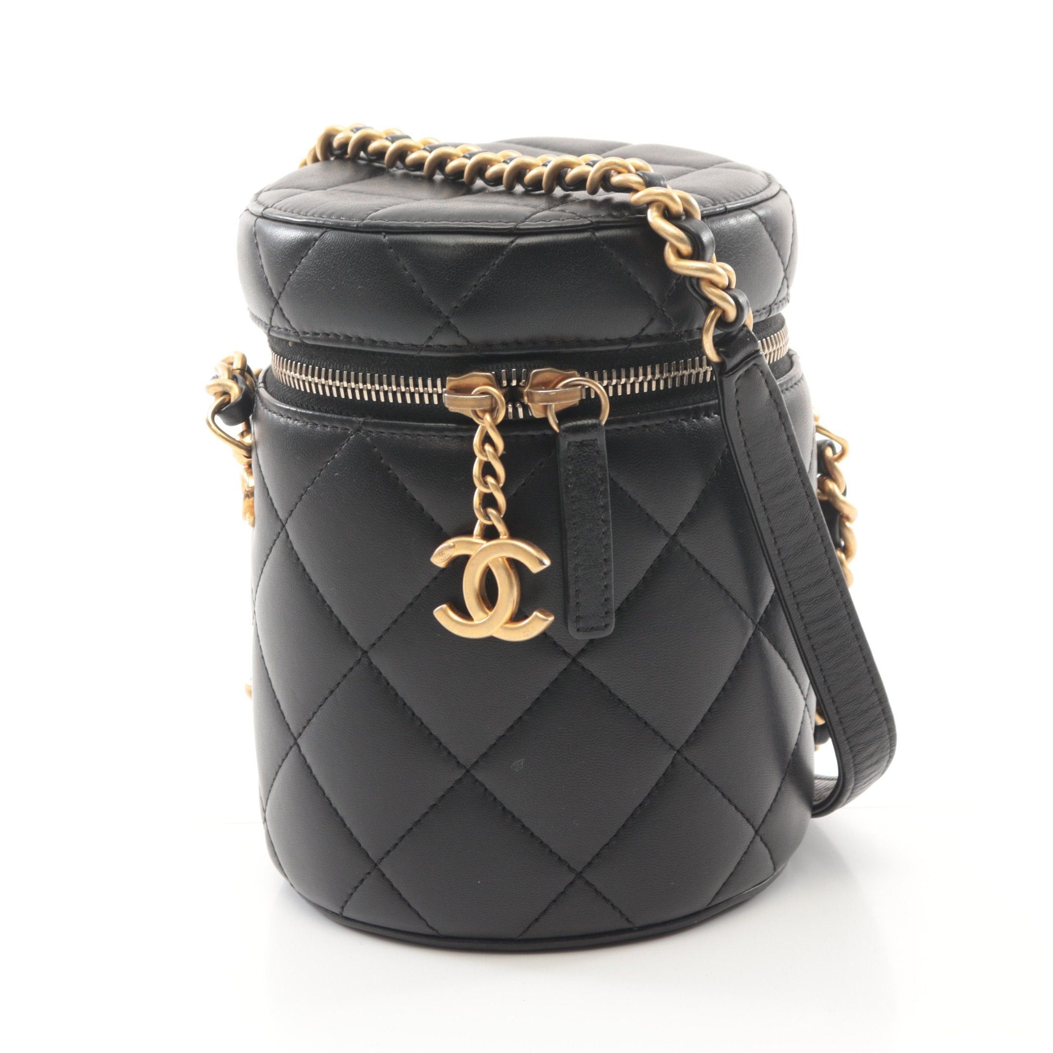 Chanel Chanel Matelasse Vanity Bag Chain Shoulder Lambskin Black Gold Hardware Size ONE SIZE - 1 Thumbnail