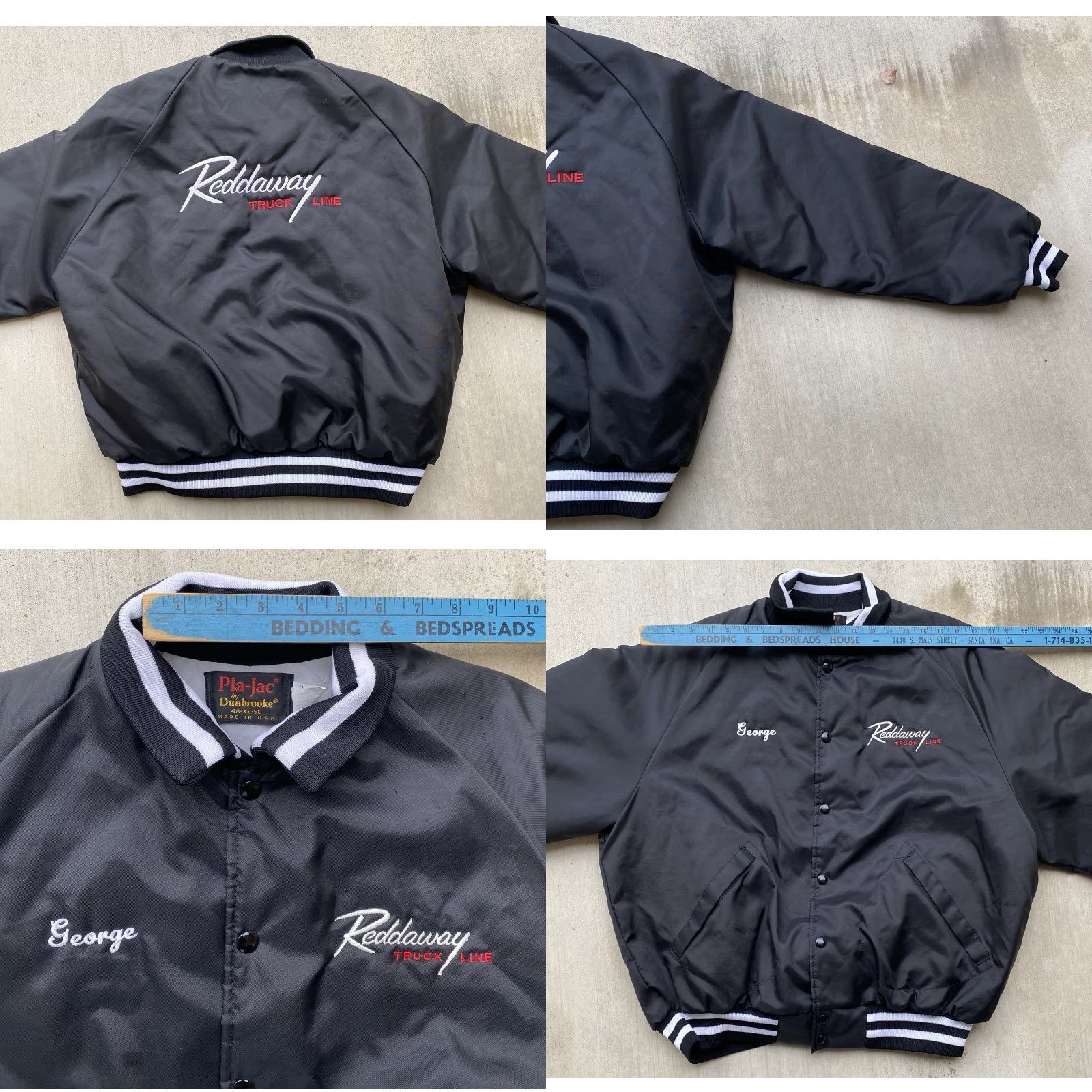 Dunbrooke VINTAGE Pla-Jac Dunbrooke Reddaway Truck Line Bomber Varsity Jacket Black XL Mens Size US XL / EU 56 / 4 - 10 Thumbnail
