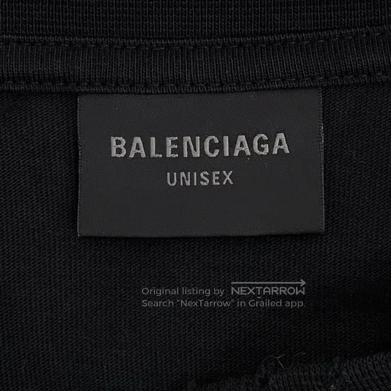 Balenciaga Balenciaga Black Distressed Logo Letter Print Cotton Crewn Size US XS / EU 42 / 0 - 6 Thumbnail