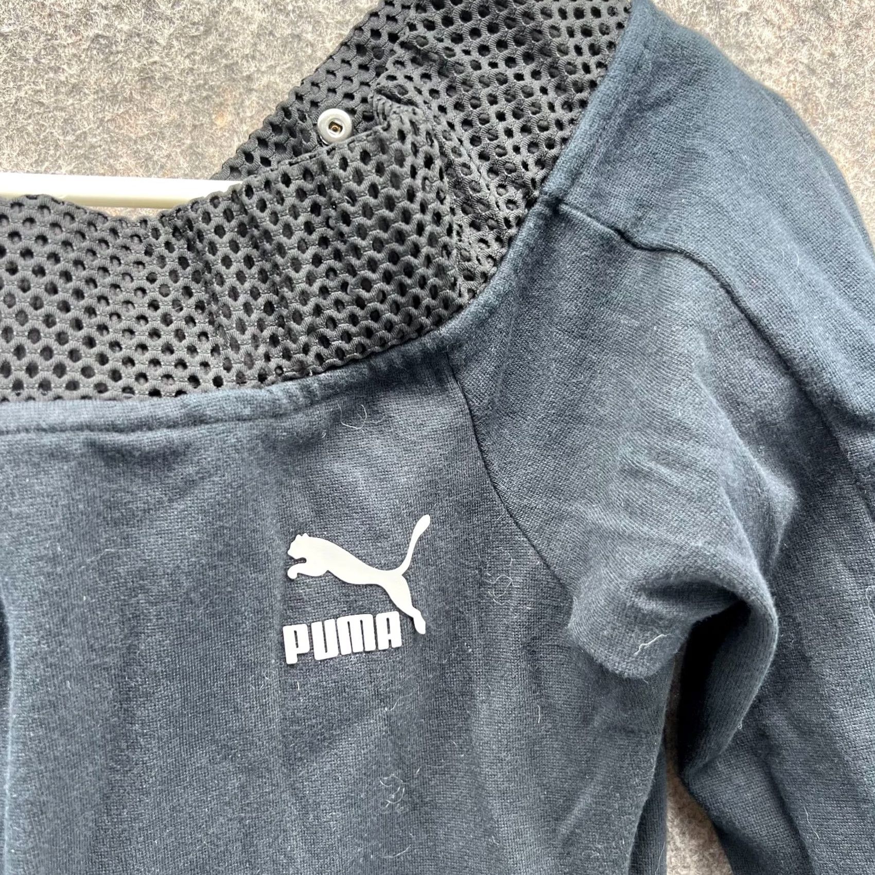 Puma VINTAGE Puma Sweater Women Medium Black Full Zip Cotton Fleece Round Neck Jacket Vtg Size M / US 6-8 / IT 42-44 - 4 Thumbnail