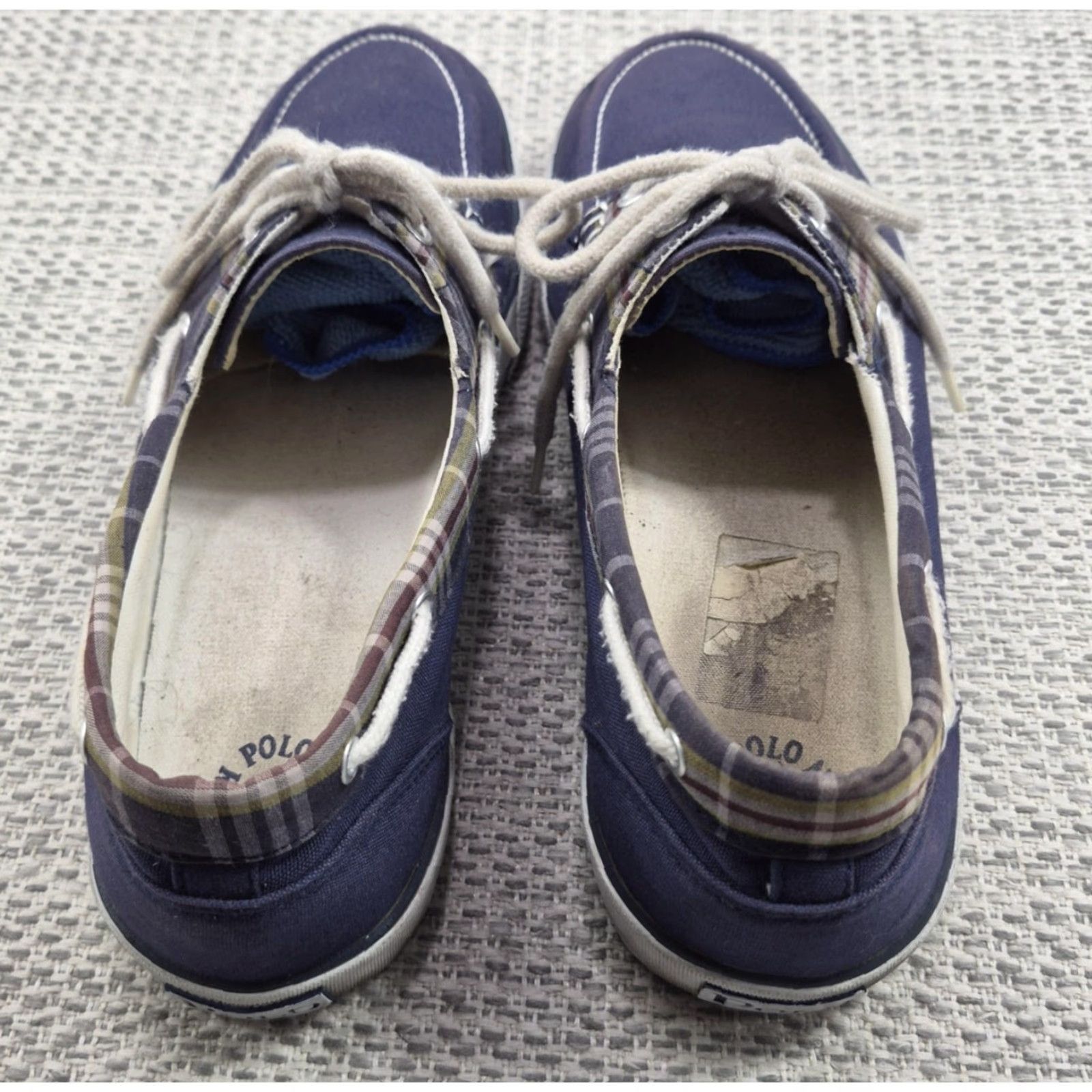 Ralph Lauren Polo Ralph Lauren Franz Shoes Mens 11.5 D Blue Plaid Boat Casual Sneakers Size US L / EU 52-54 / 3 - 7 Thumbnail