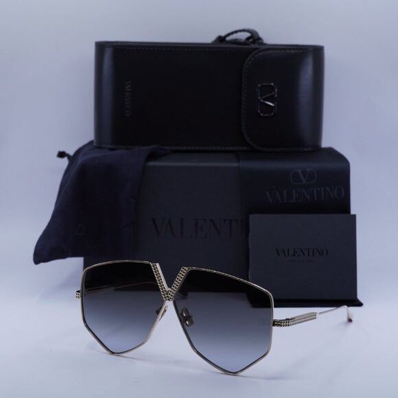 Valentino Valentino V-HEXAGON VLS-115A Sunglasses White Gold Aviator Size ONE SIZE - 11 Thumbnail