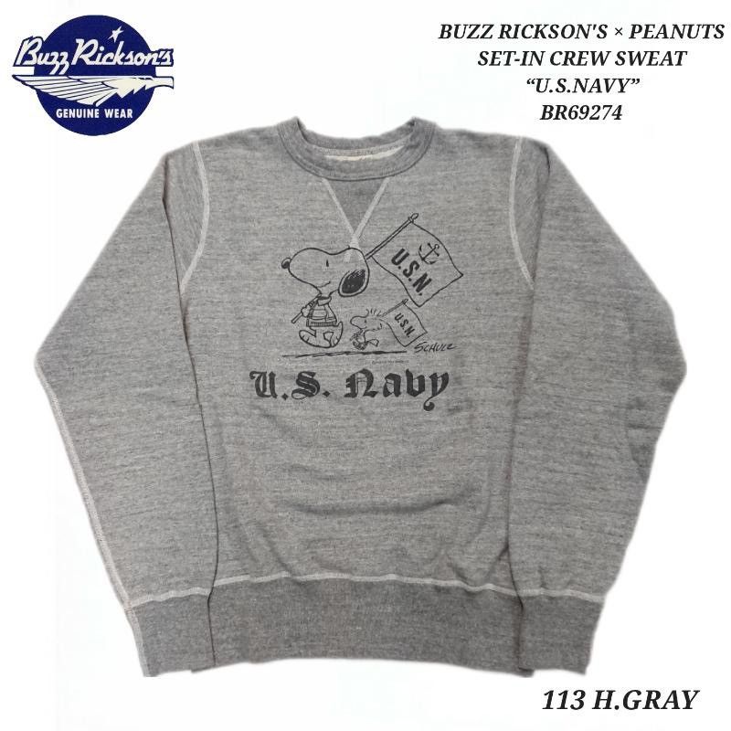 Buzz Rickson's x Peanuts US Navy Set In Crewneck Sweatshirt