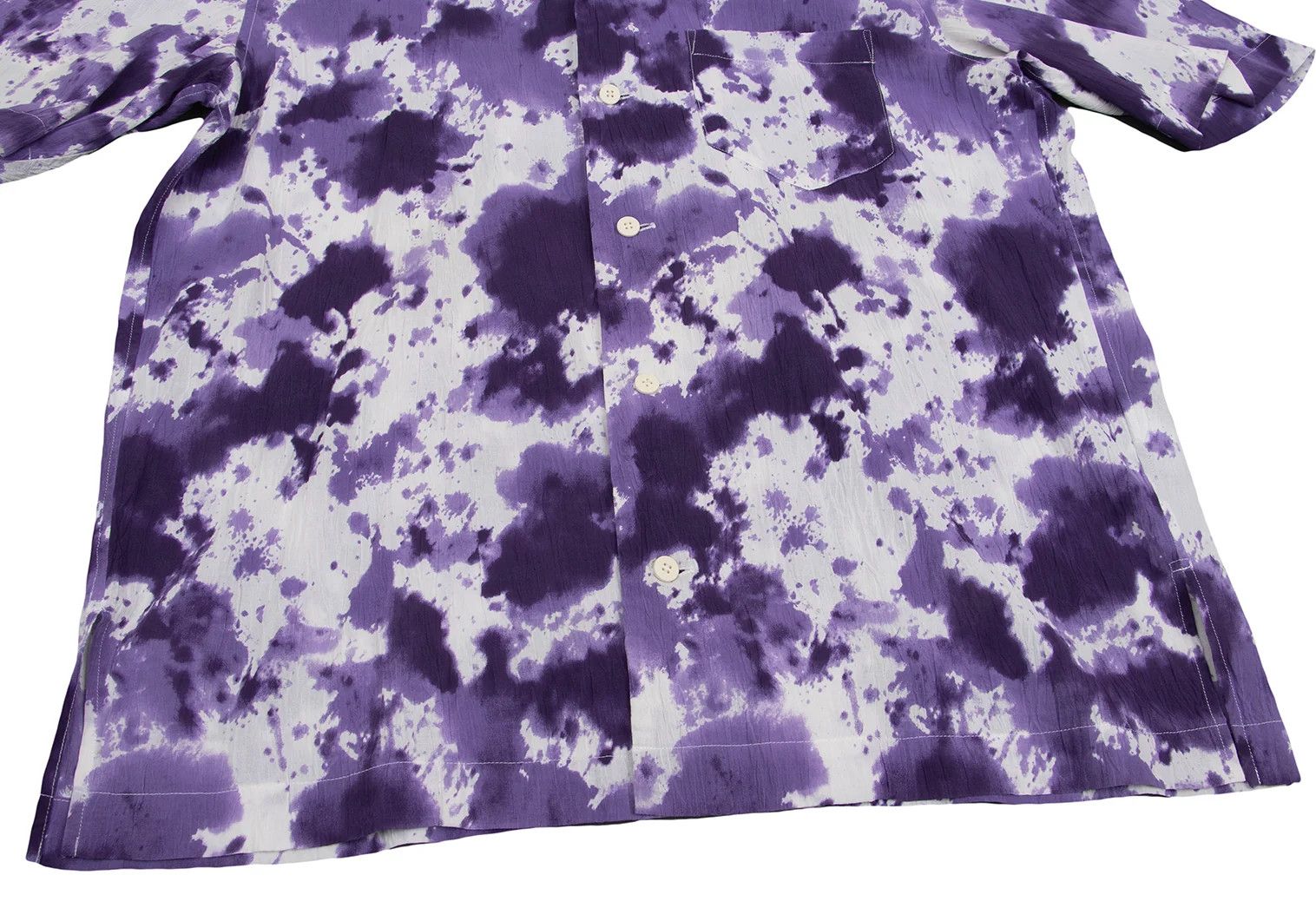 Issey Miyake Cotton Washer Print Short Sleeve Shirt in Purple and White Size US S / EU 44-46 / 1 - 10 Thumbnail