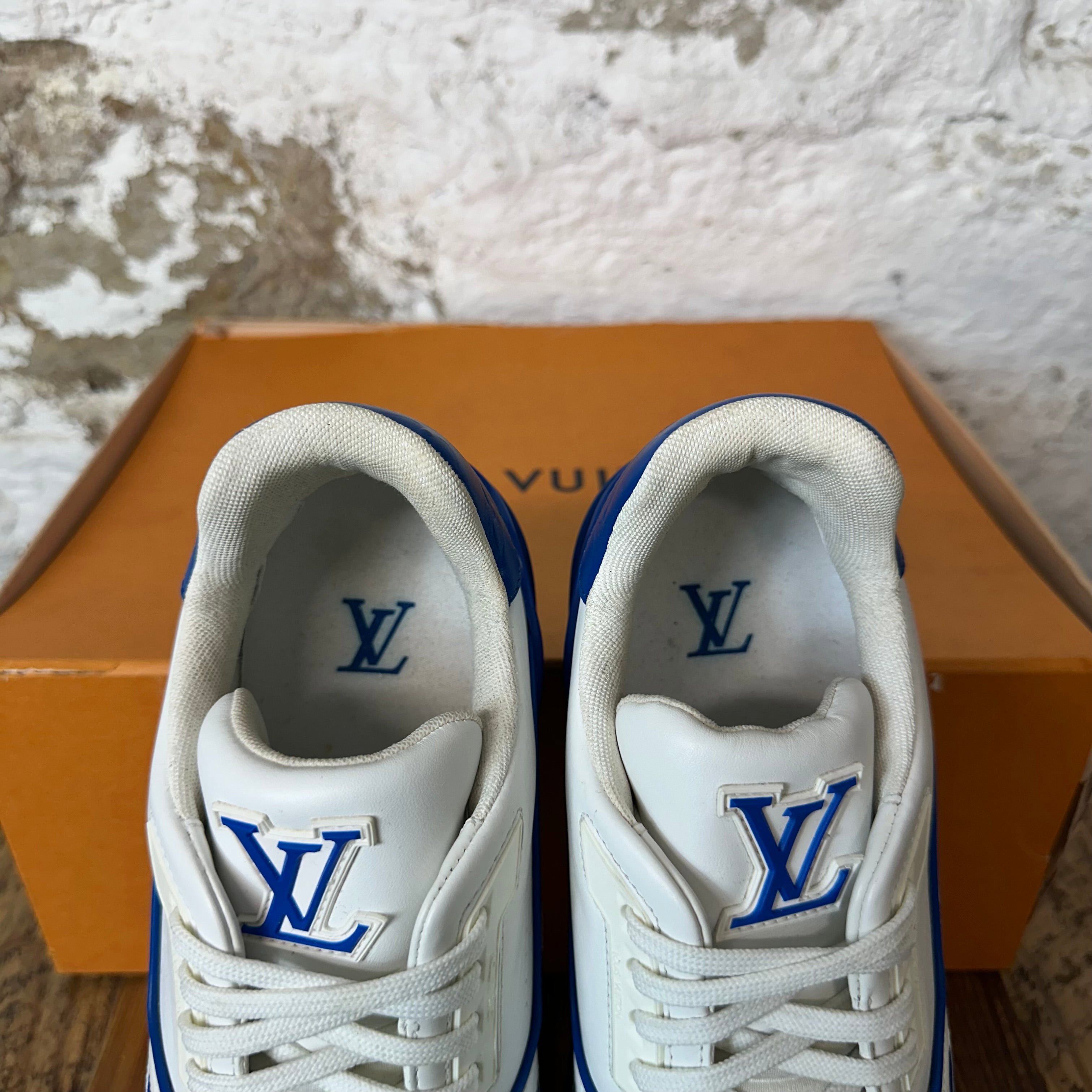 Louis Vuitton Louis Vuitton Blue White Trainer Sneaker Sz 8.5 (7LV) Size US 8.5 / EU 41-42 - 4 Thumbnail