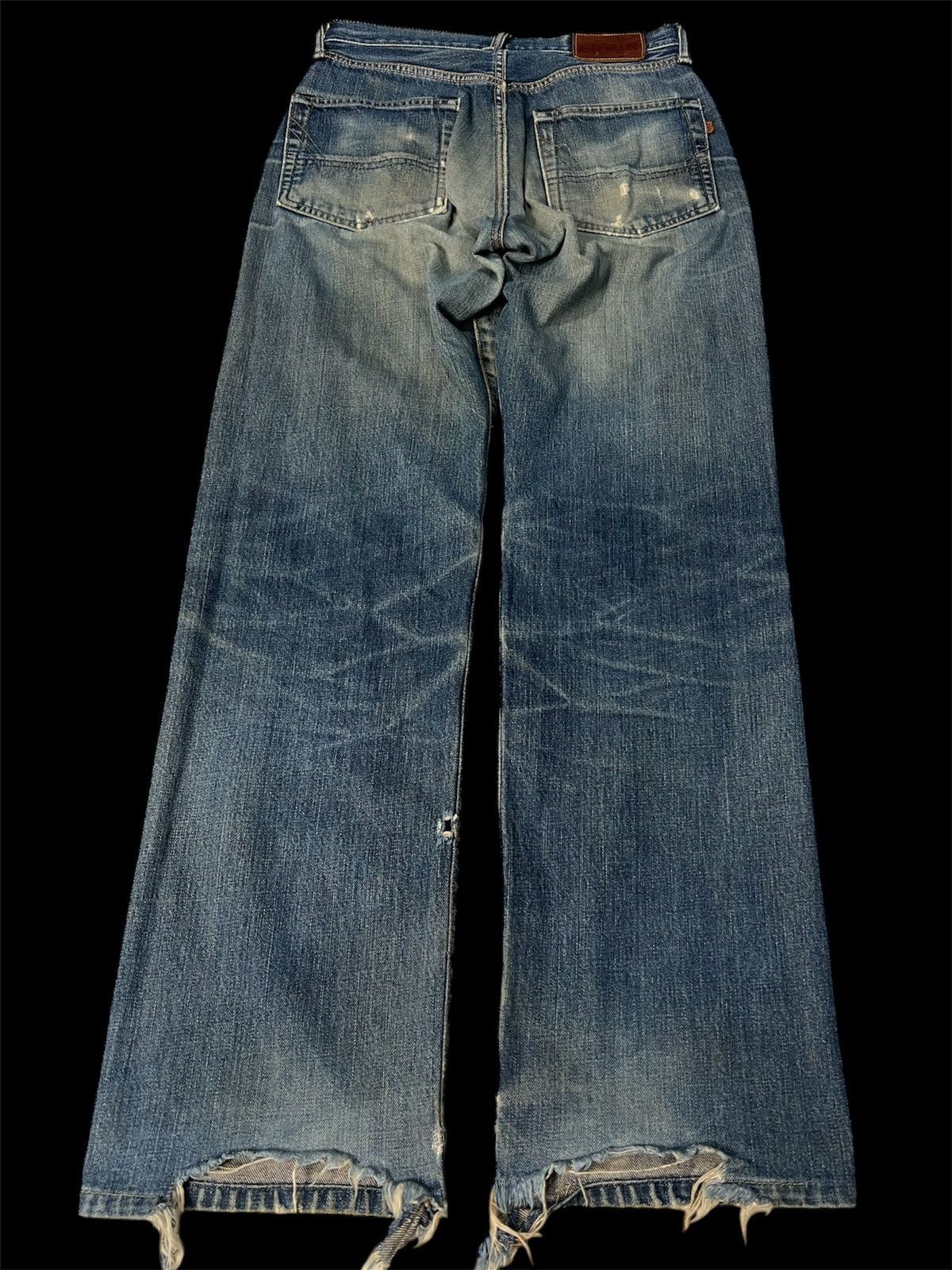 Edwin 💥INSANE💥 Vintage 90’s Edwin 505x Distressed Selvedge Jeans Size US 28 / EU 44 - 2 Thumbnail