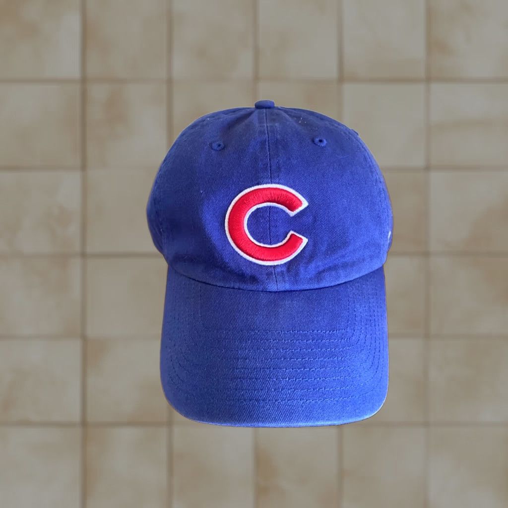 MLB Chicago Cubs Hat Baseball Cap 47 Brand Adjustable Blue MLB Mens Curveback Strapback EUC Size ONE SIZE - 1 Thumbnail