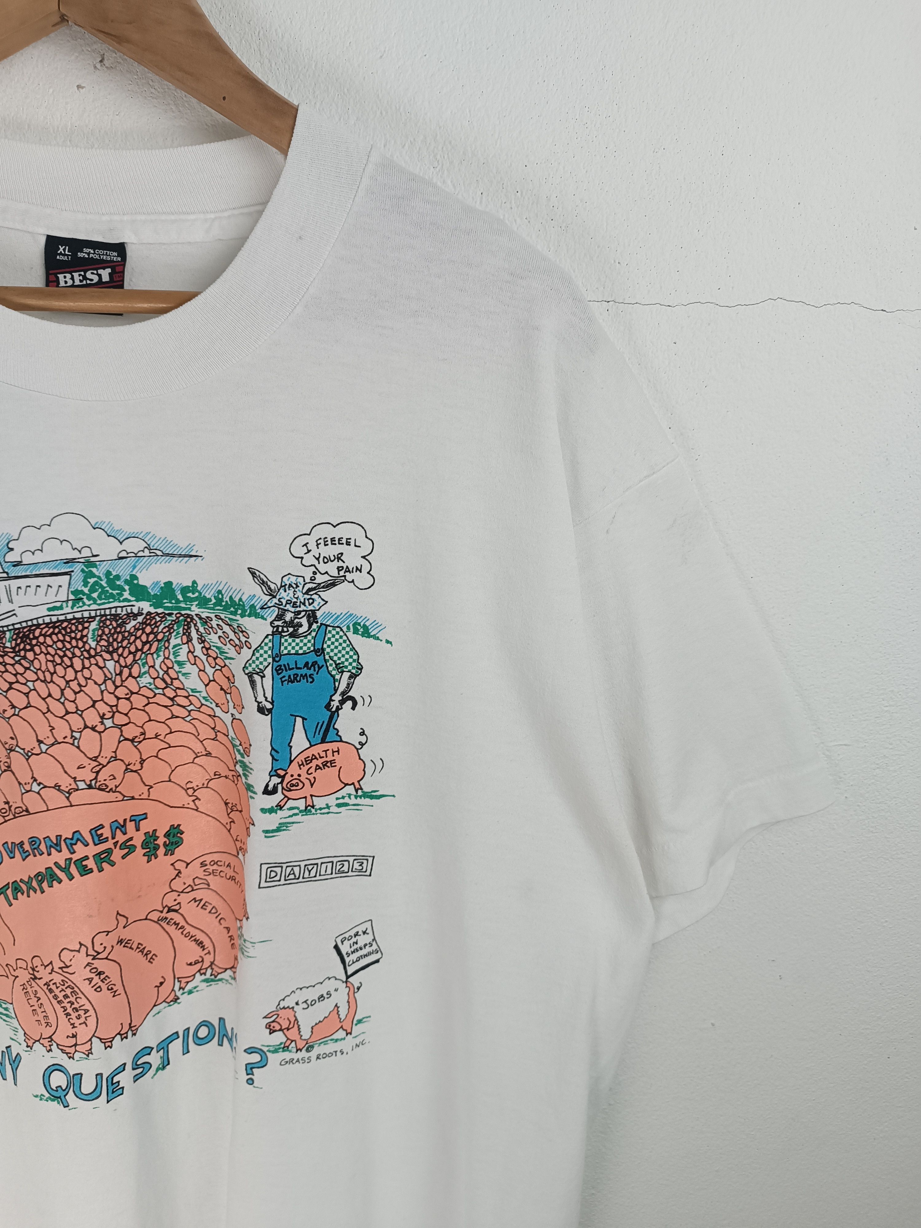 Vintage VINTAGE 90'S GOVERMENT PIG TAXPAYER HUMOR ADULT FUNNY Size US L / EU 52-54 / 3 - 6 Thumbnail