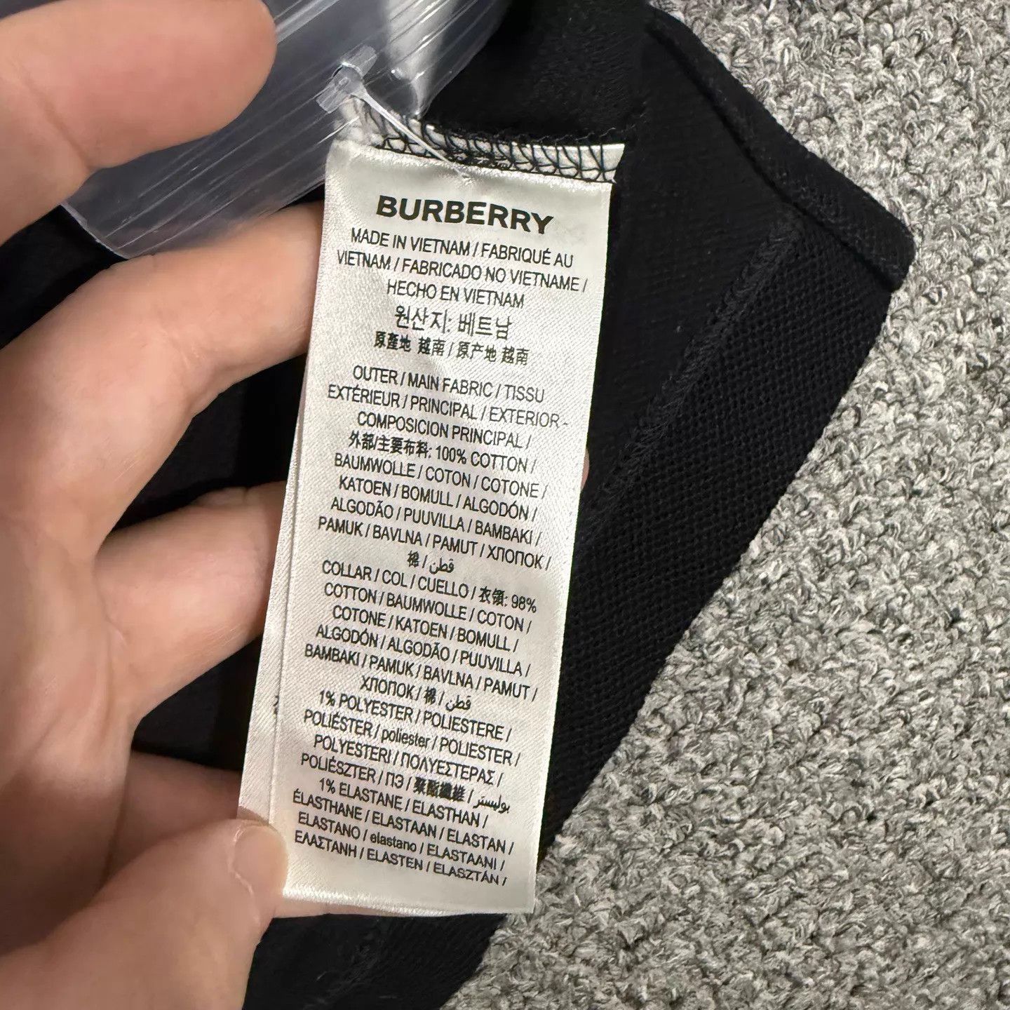 Burberry Burberry Black Collar Logo Short Polo Shirt L NWT Size L / US 10 / IT 46 - 4 Thumbnail