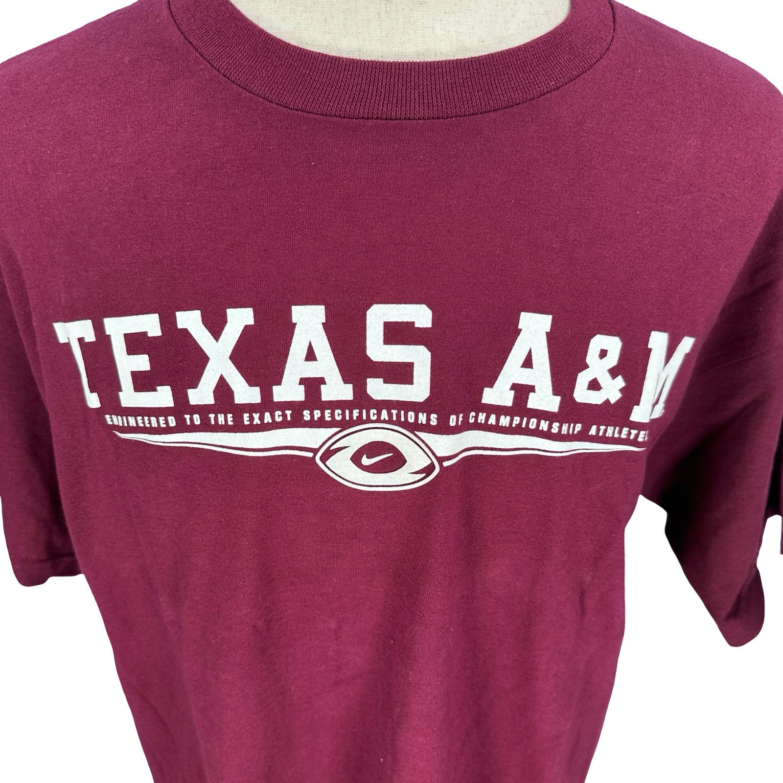 Nike VTG Y2K Nike Team Texas A&M Aggies T-Shirt Men L Maroon New Size US L / EU 52-54 / 3 - 2 Thumbnail