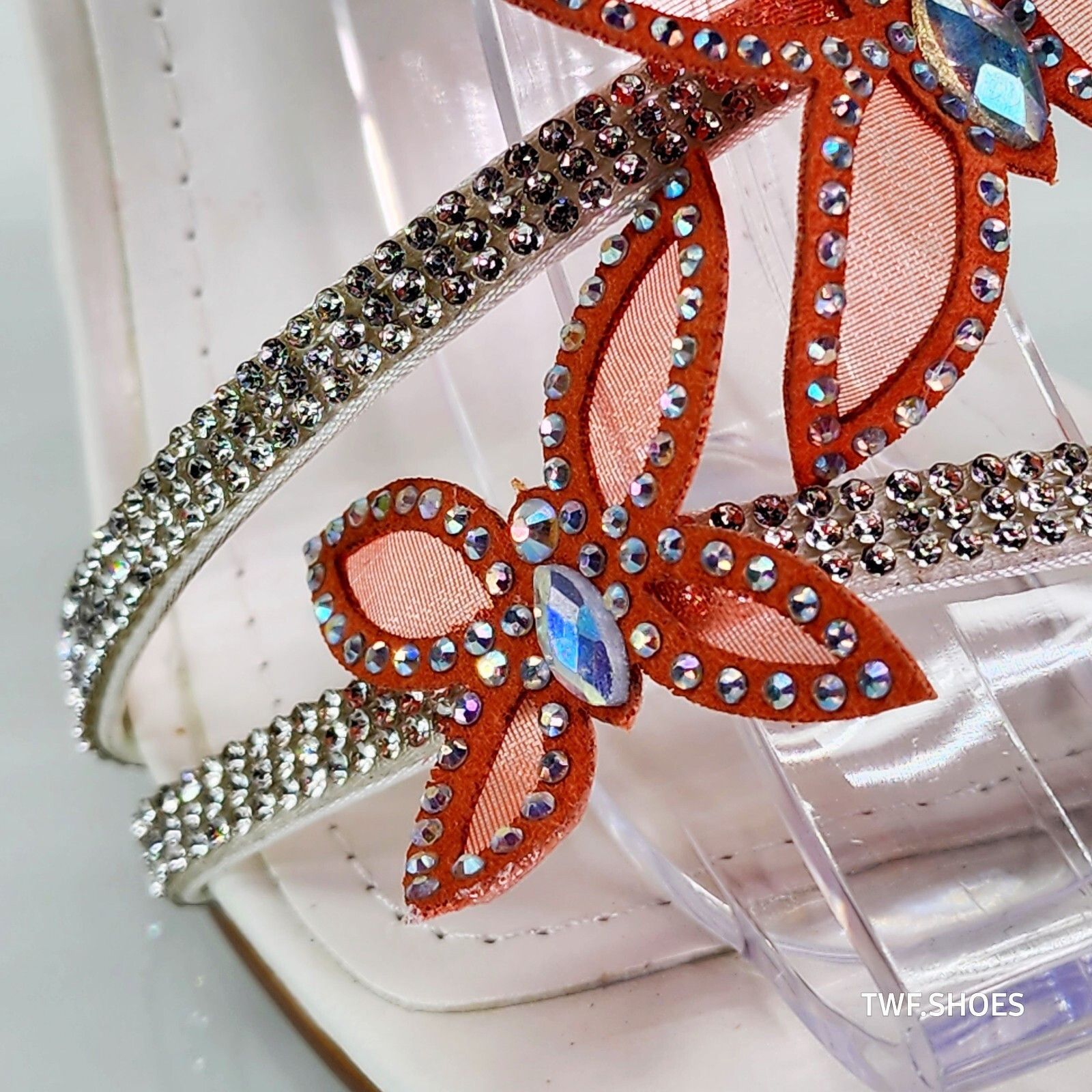 Other Fly Girl White Upper & Rhinestones Multi Color Butterfly Wra Size US 6.5 / IT 36.5 - 6 Thumbnail