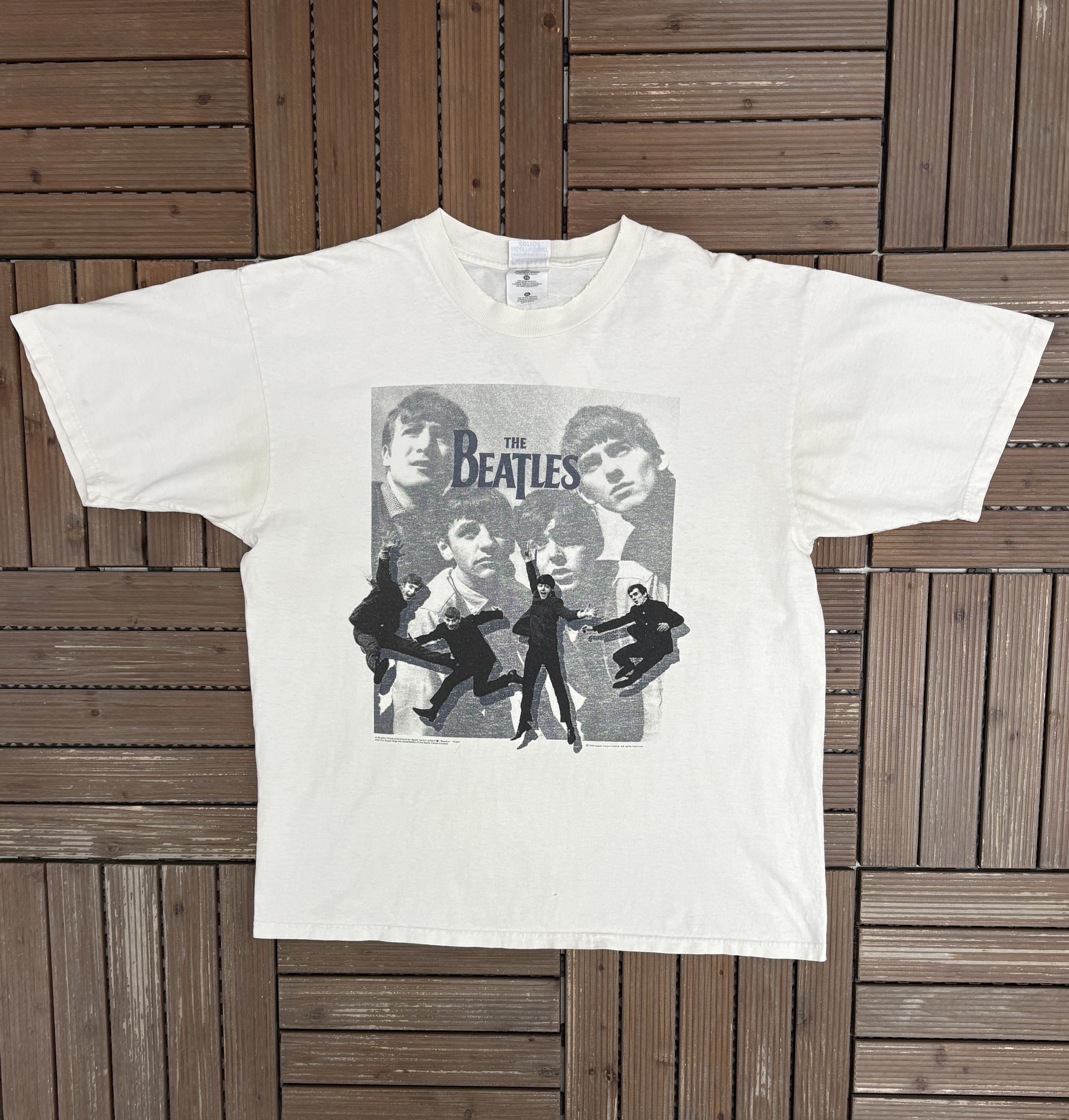 Vintage The Beatles Jumping Pose Vintage White T-Shirt Tee Size US XL / EU 56 / 4 - 1 Thumbnail
