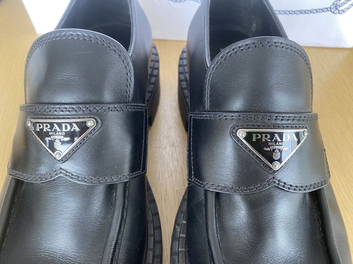 Prada Genuine Double Chocolate black leather loafers Size US 9.5 / EU 42-43 - 3 Thumbnail