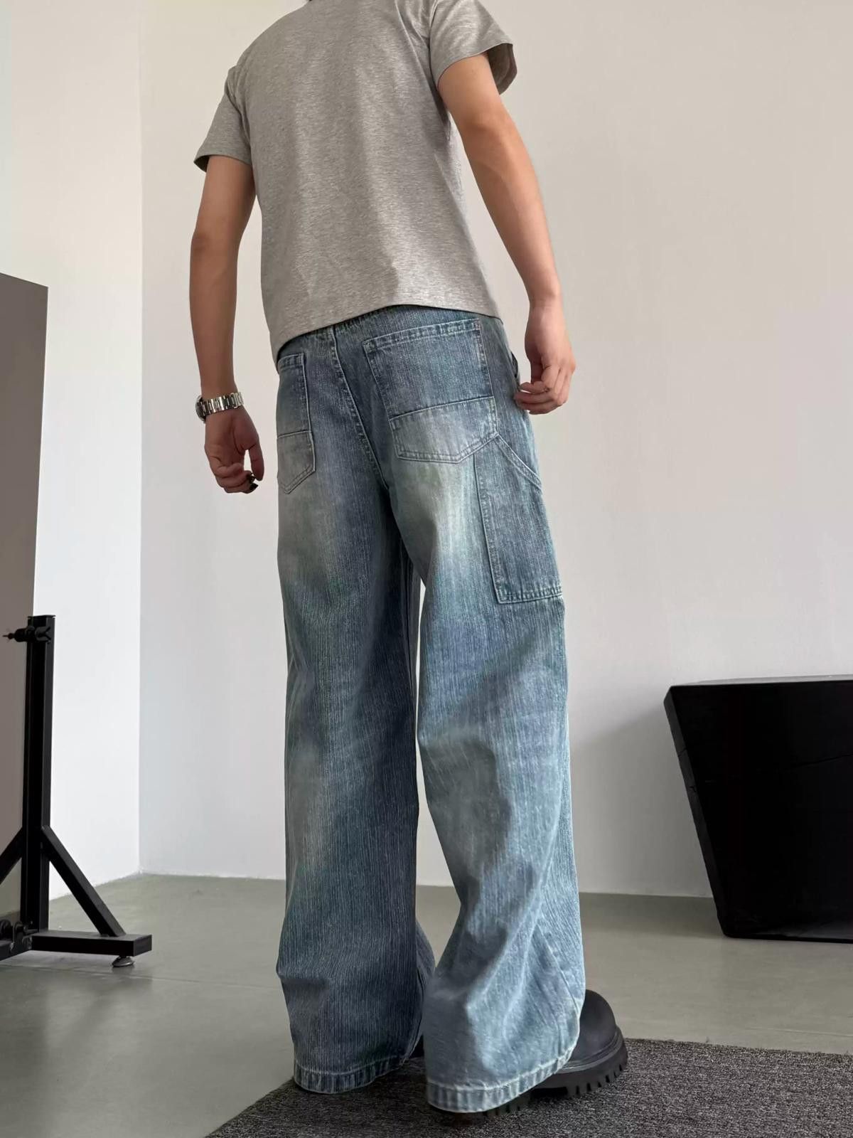 Vintage Wide-Leg Denim Jeans - Light Wash Size US 30 / EU 46 - 5 Thumbnail
