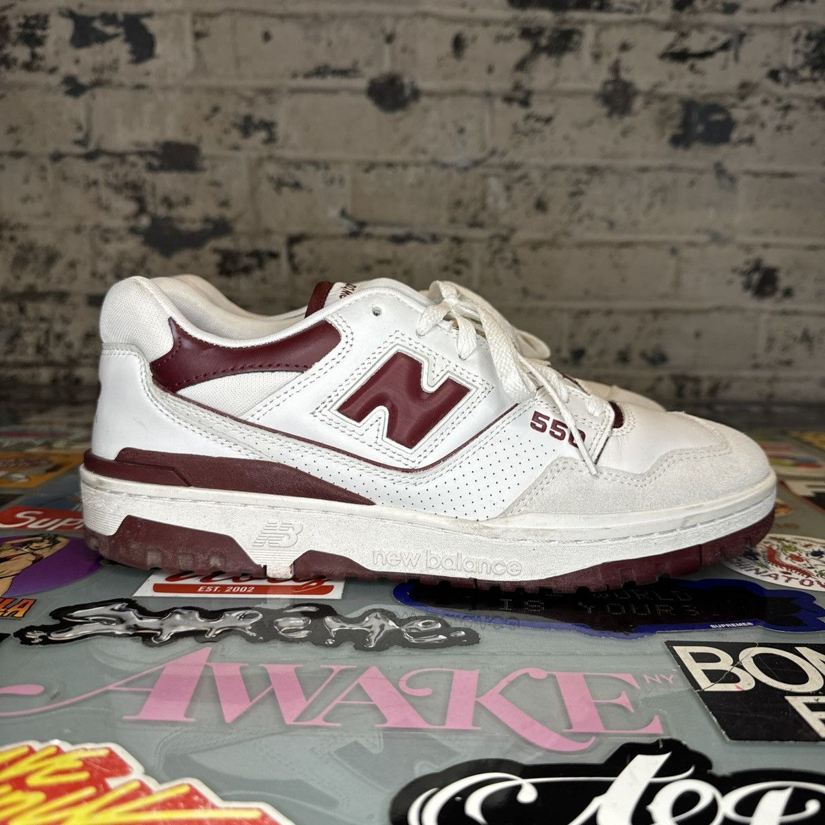 New Balance New Balance 550 Sea Salt Burgundy Size 9.5 Used No Box Size US 9.5 / EU 42-43 - 3 Thumbnail