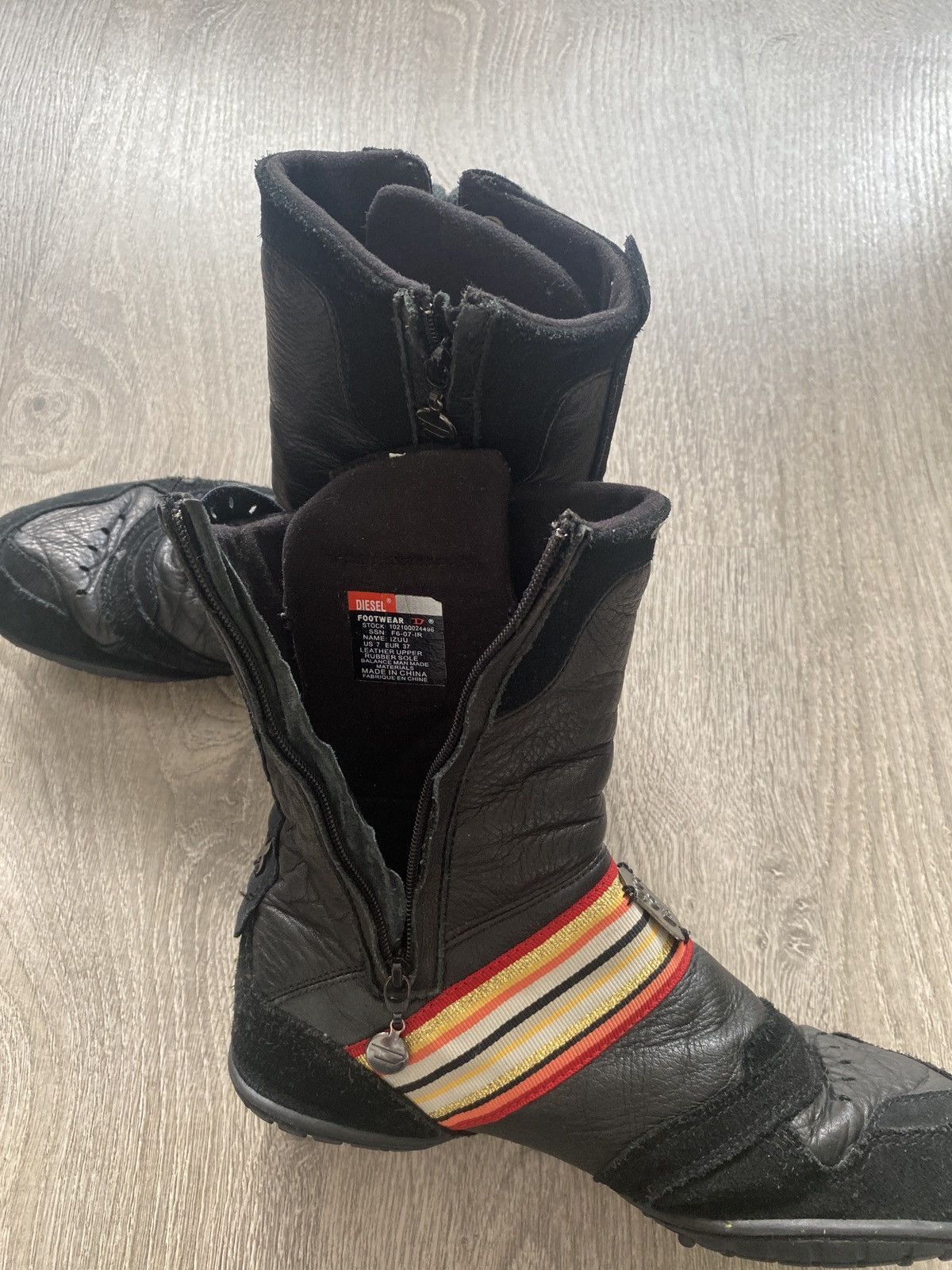 Diesel × Vintage Vintage Diesel Izuu Boxer High Leather boots biker /Wrestlin Size US 7 / IT 37 - 5 Thumbnail