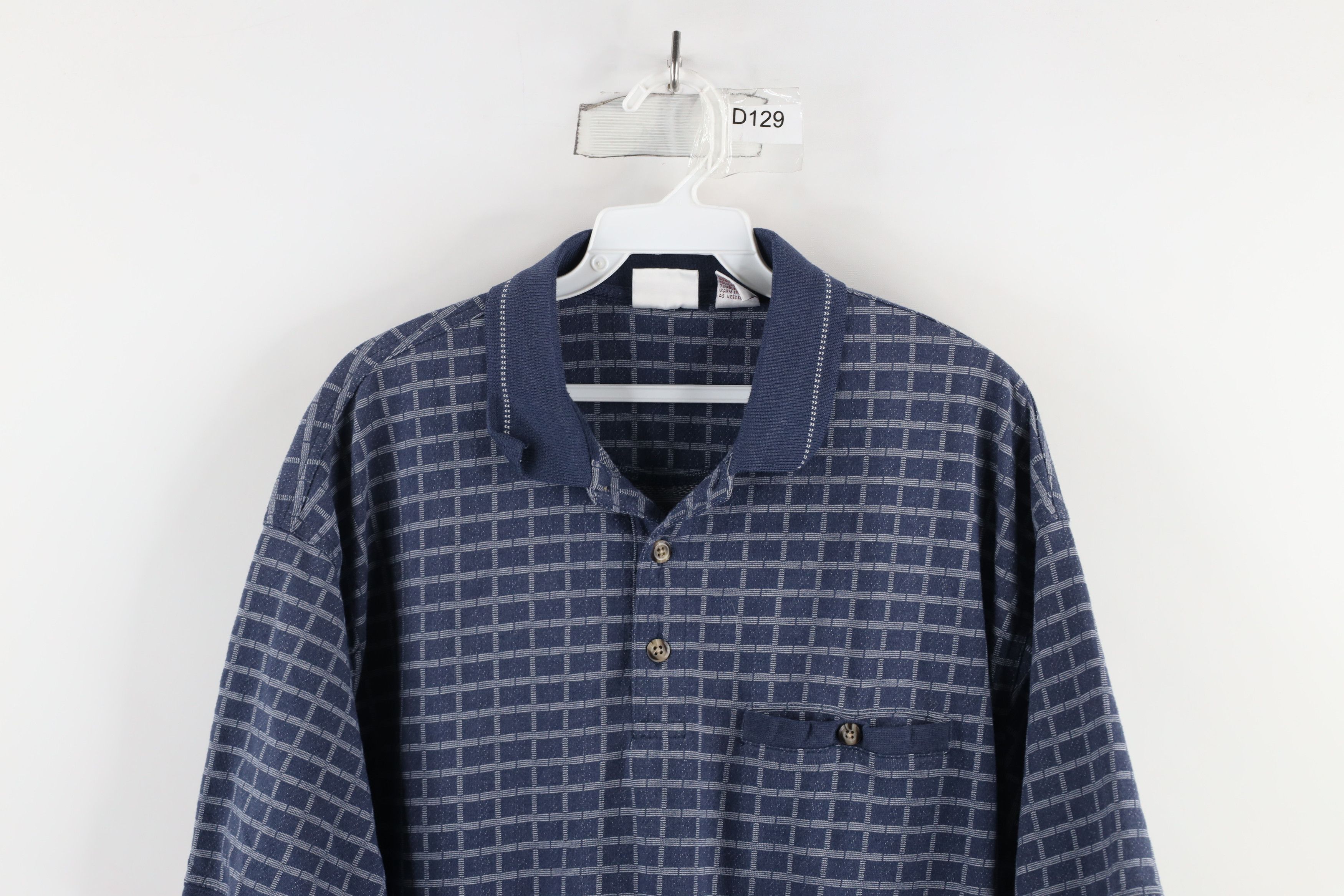 Vintage Vintage 90s Streetwear Geometric Knit Pullover Polo Shirt Size US M / EU 48-50 / 2 - 2 Thumbnail