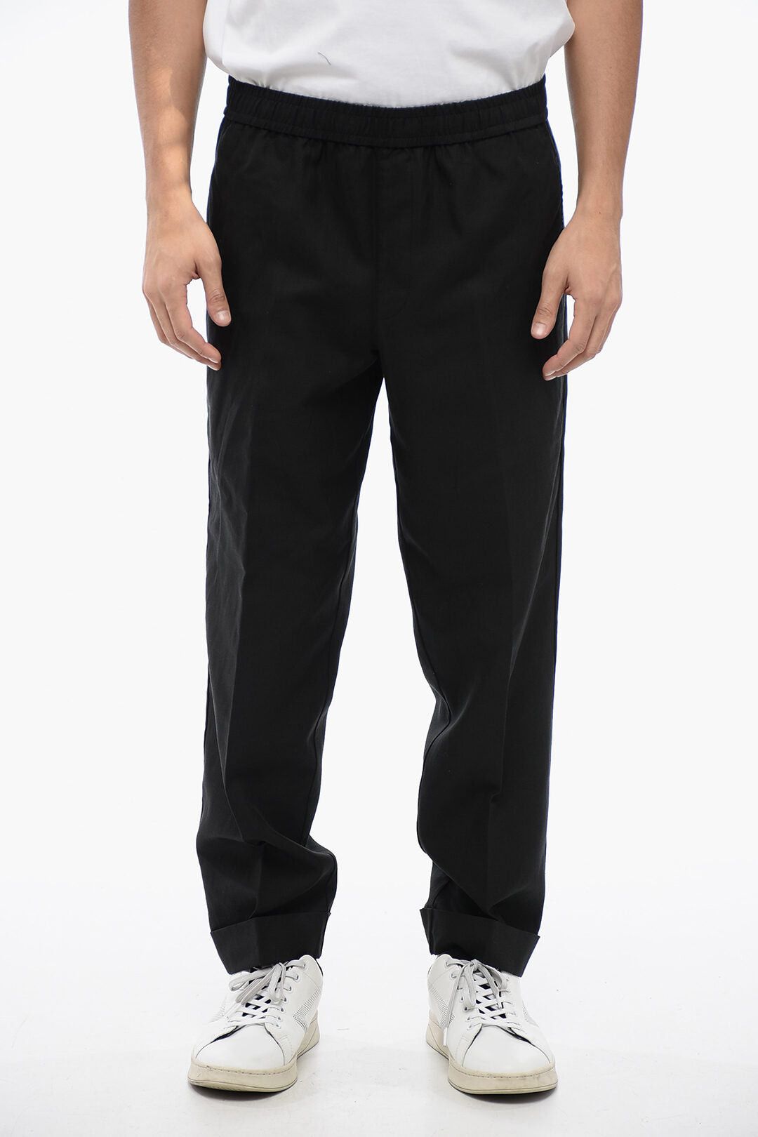 Neil Barrett Linen-Blend Trousers REM with Elastic Waist Size US 34 / EU 50 - 1 Thumbnail