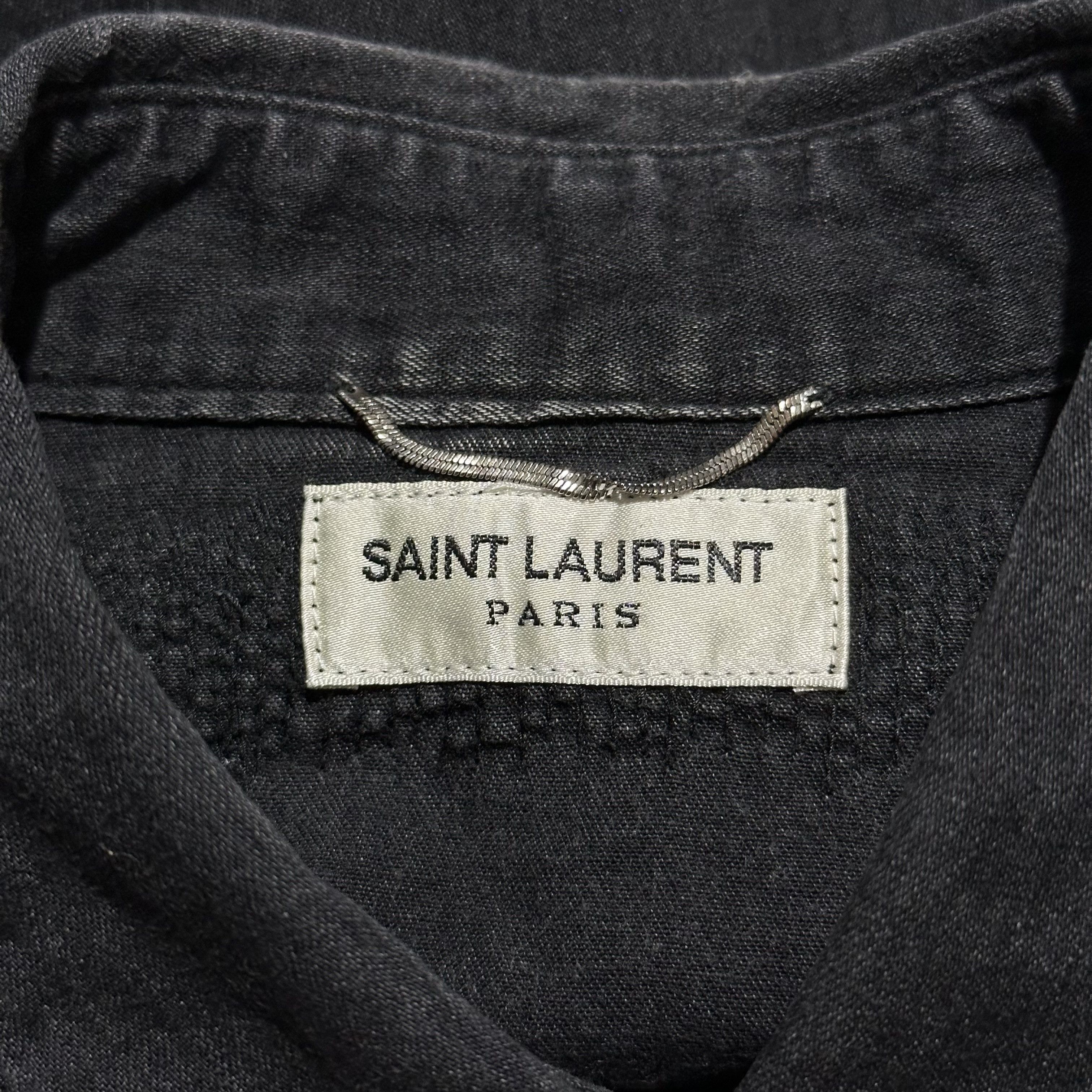Hedi Slimane × Saint Laurent Paris Saint Laurent by Hedi Slimane Distressed Western Denim Shirt Size US XS / EU 42 / 0 - 10 Thumbnail