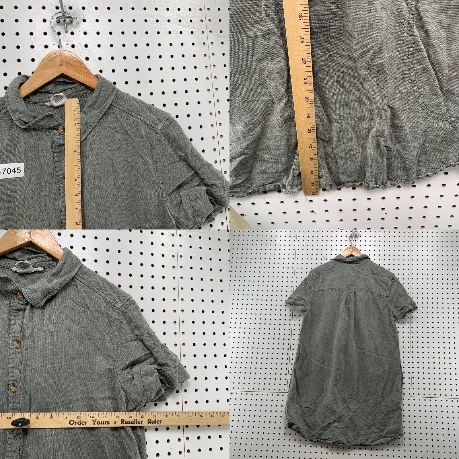 Lucky Brand Lucky Brand Linen Shirt Dress Womens XL Gray Short Sleeve Collared Pocket Shirt Dress Women XL Gray Linen Pocket Button Casual Bohemian shortcut Size XL / US 12-14 / IT 48-50 - 8 Thumbnail