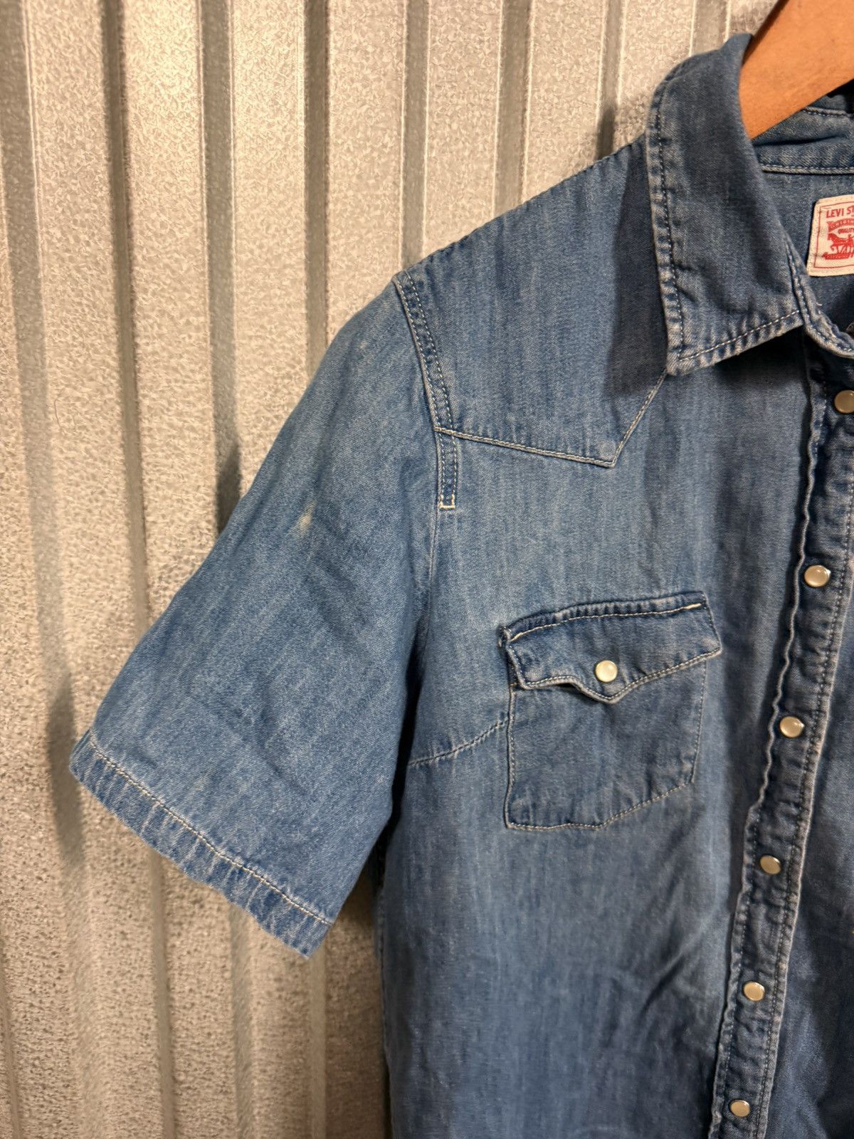 Levi's Vintage Clothing Vintage Levis Western Denim Pearl Snap Button Up Shirt Size US M / EU 48-50 / 2 - 9 Thumbnail