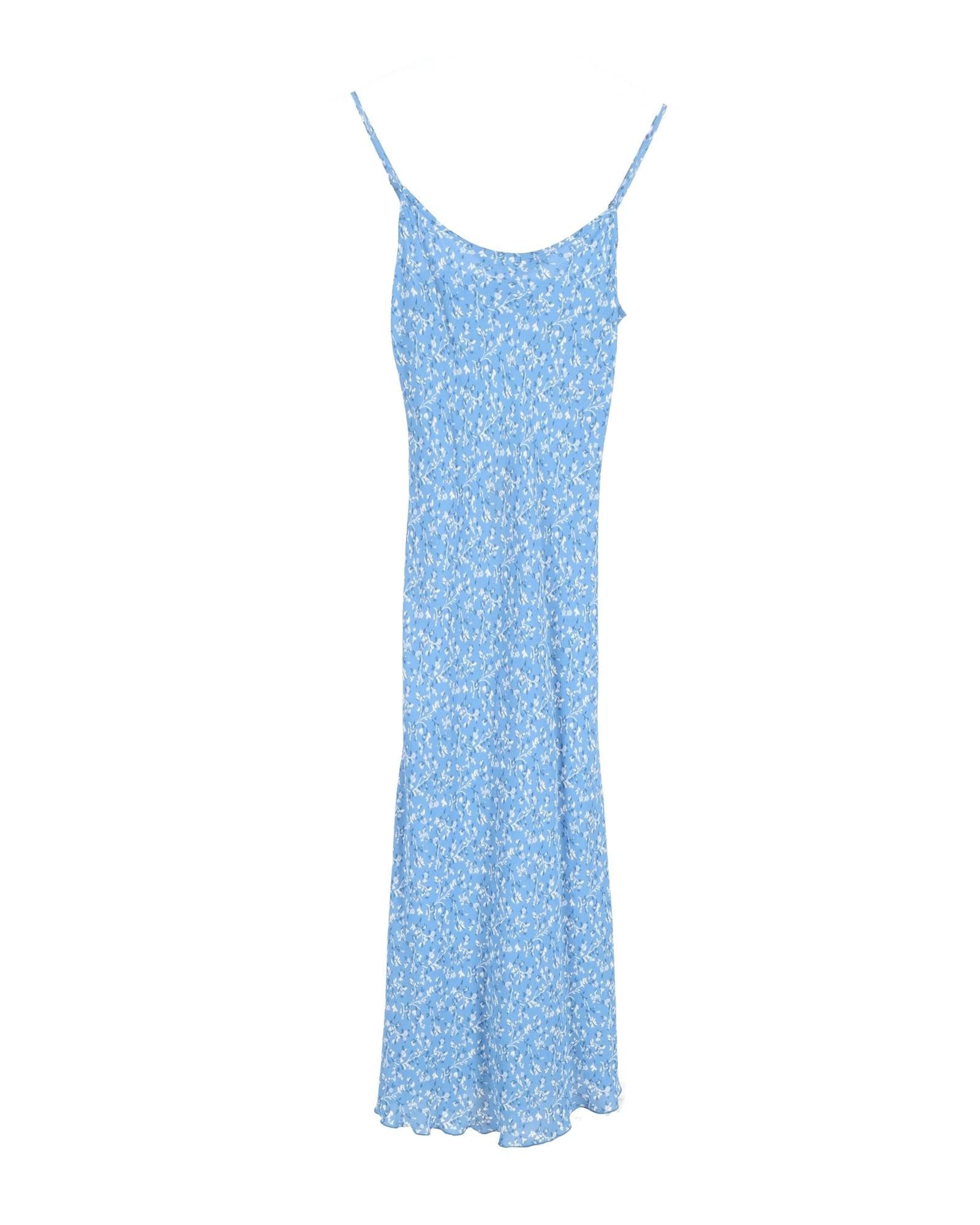 image of Reformation Floral Print Midi Dress In Blue Viscose, Women's (Size XS)