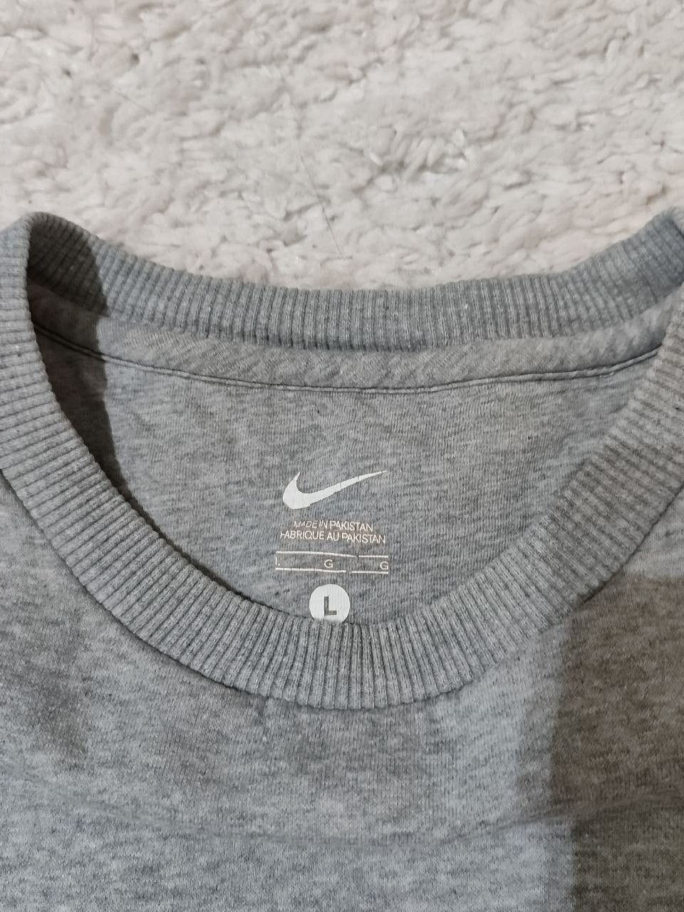 Nike × Vintage 🪨Vintage Nike Sweatshirt Solo Swoosh Gray ✈ Size L / US 10 / IT 46 - 3 Thumbnail