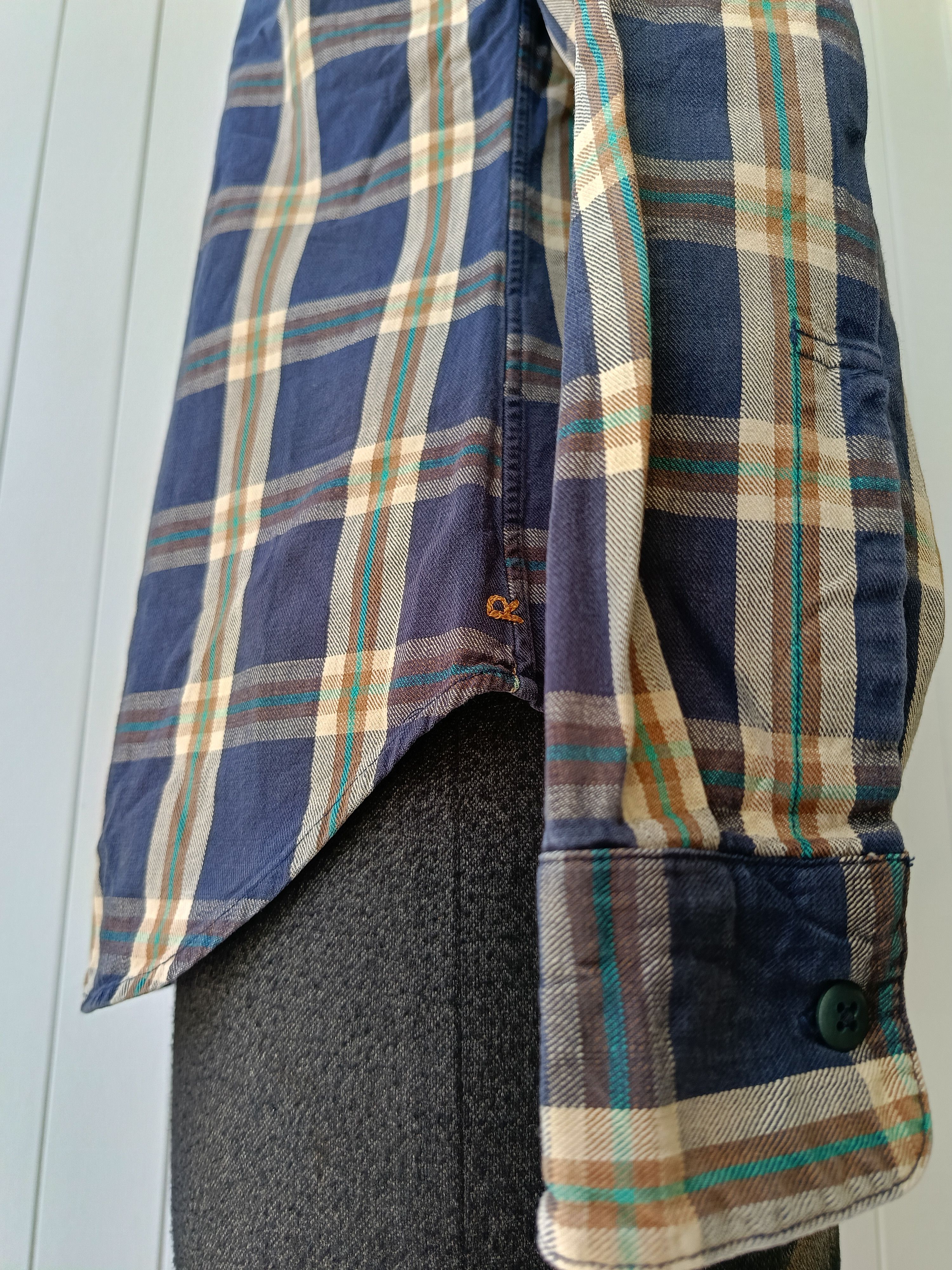 45rpm 45RPM by R Japan plaid ladies indigo navy blue slimfit shirt Size S / US 4 / IT 40 - 10 Thumbnail
