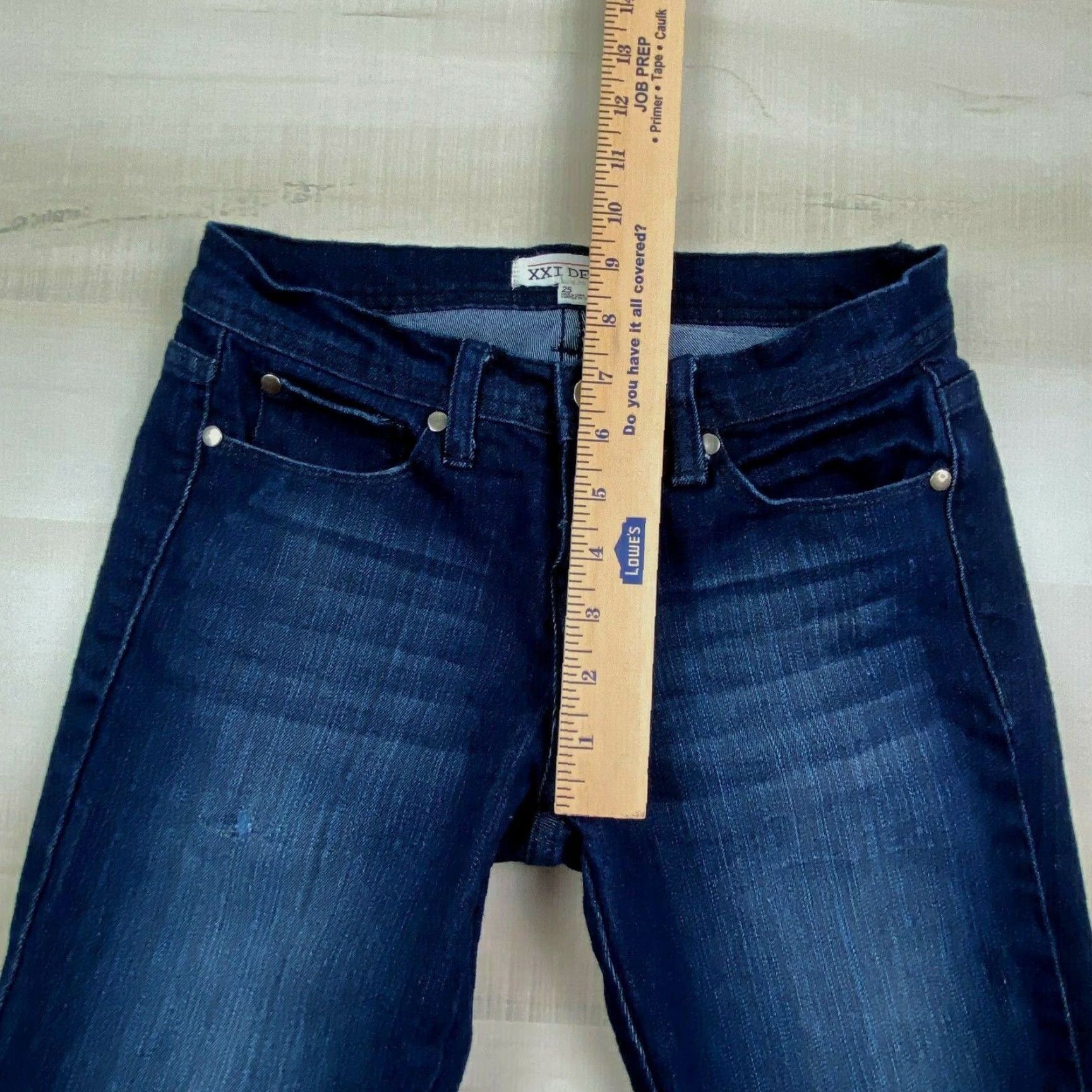 Forever 21 Forever 21 Womens Skinny Jeans Blue 25x28 Low Rise Stretch Cotton Blend Regular Size 42" / US 20 - 6 Thumbnail