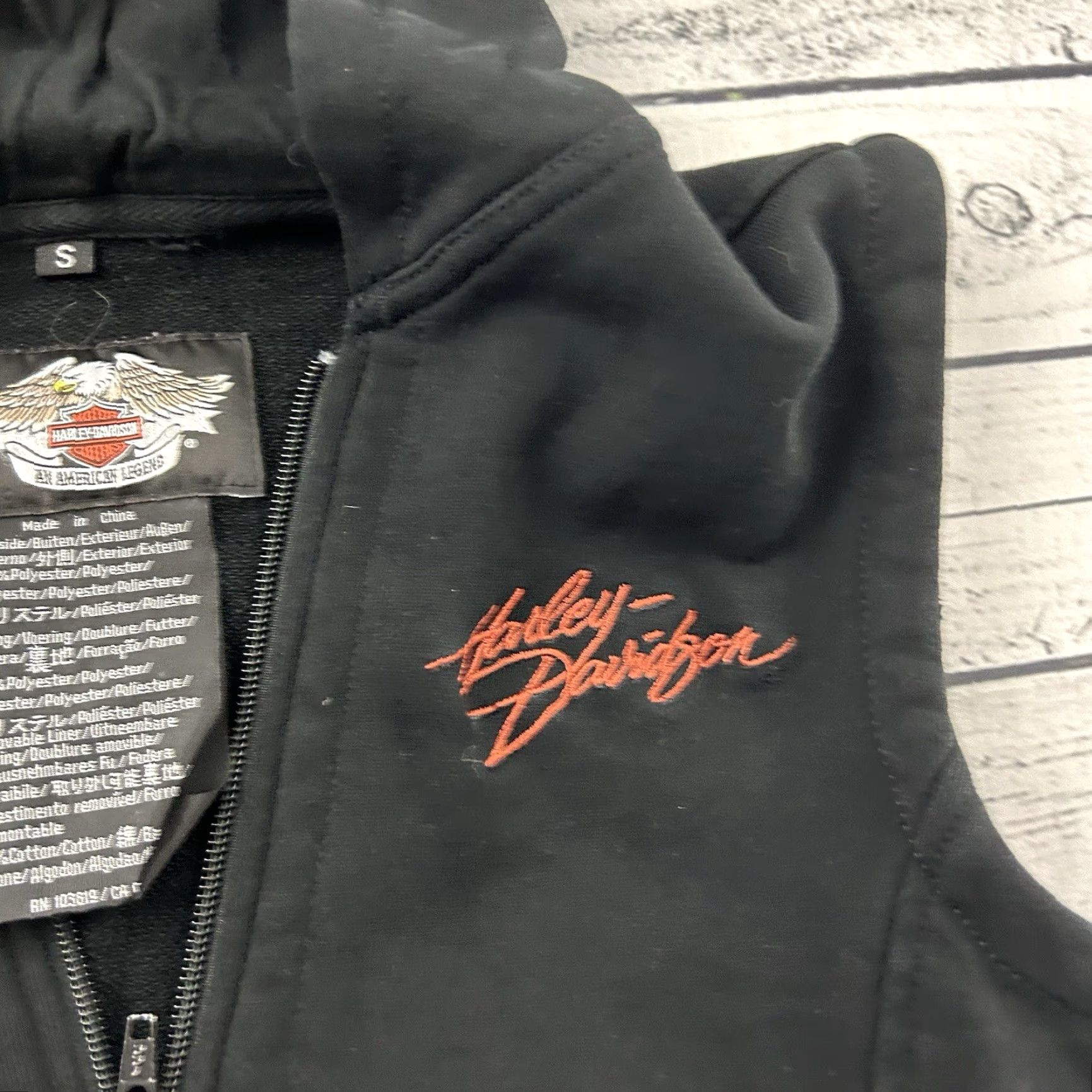 Harley Davidson Harley-Davidson Full Zip Hooded Vest Shirt Women S Black Harley-Davidson Vest Hooded Black Womens S Size S / US 4 / IT 40 - 3 Thumbnail