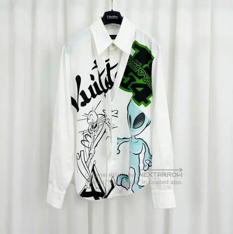 Louis Vuitton Louis Vuitton Graphic Print Long Sleeve Shirt . Size US XL / EU 56 / 4 - 1 Thumbnail