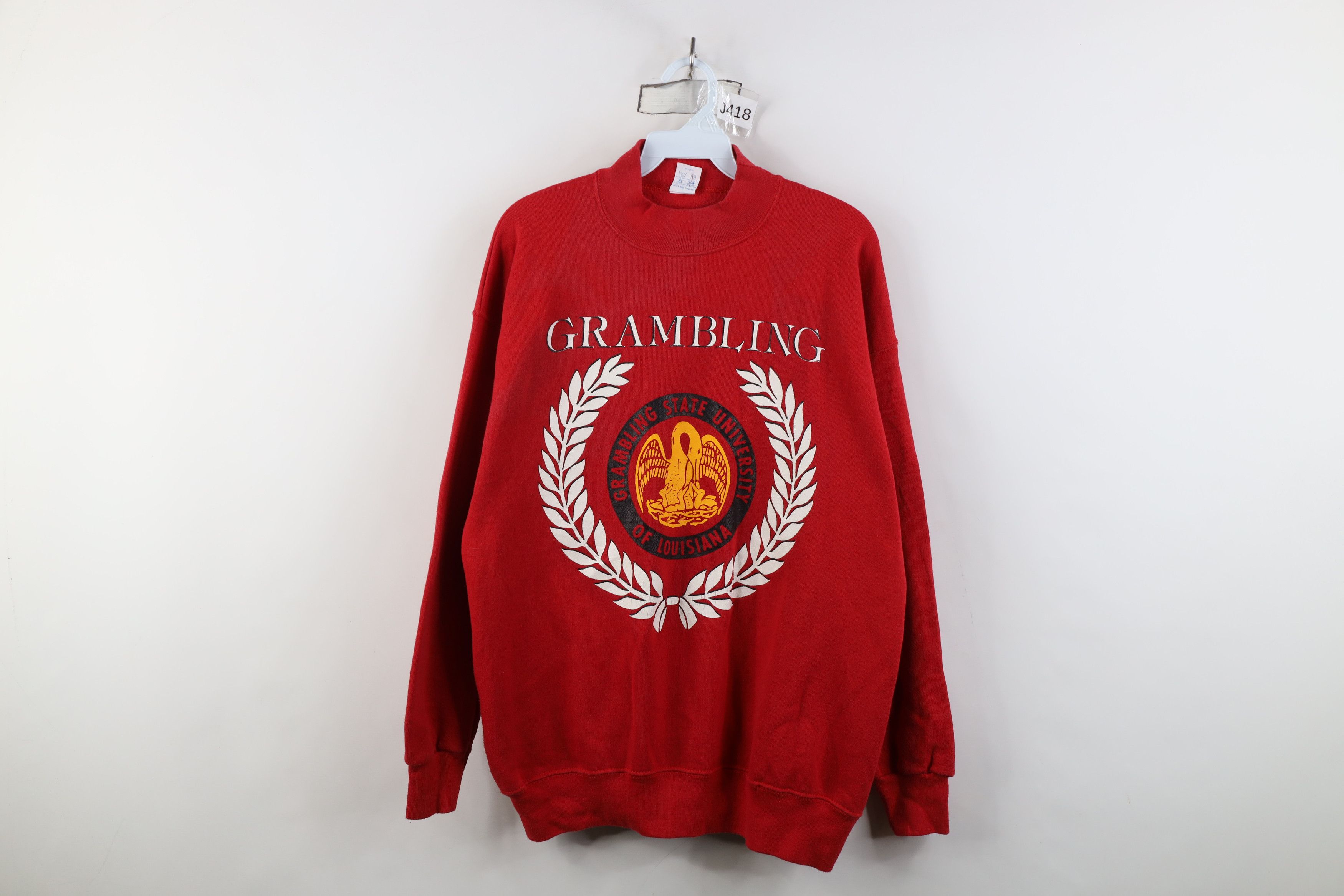 Vintage Vintage 70s 80s University Mock Neck Sweatshirt Red USA Size L / US 10 / IT 46 - 1 Thumbnail