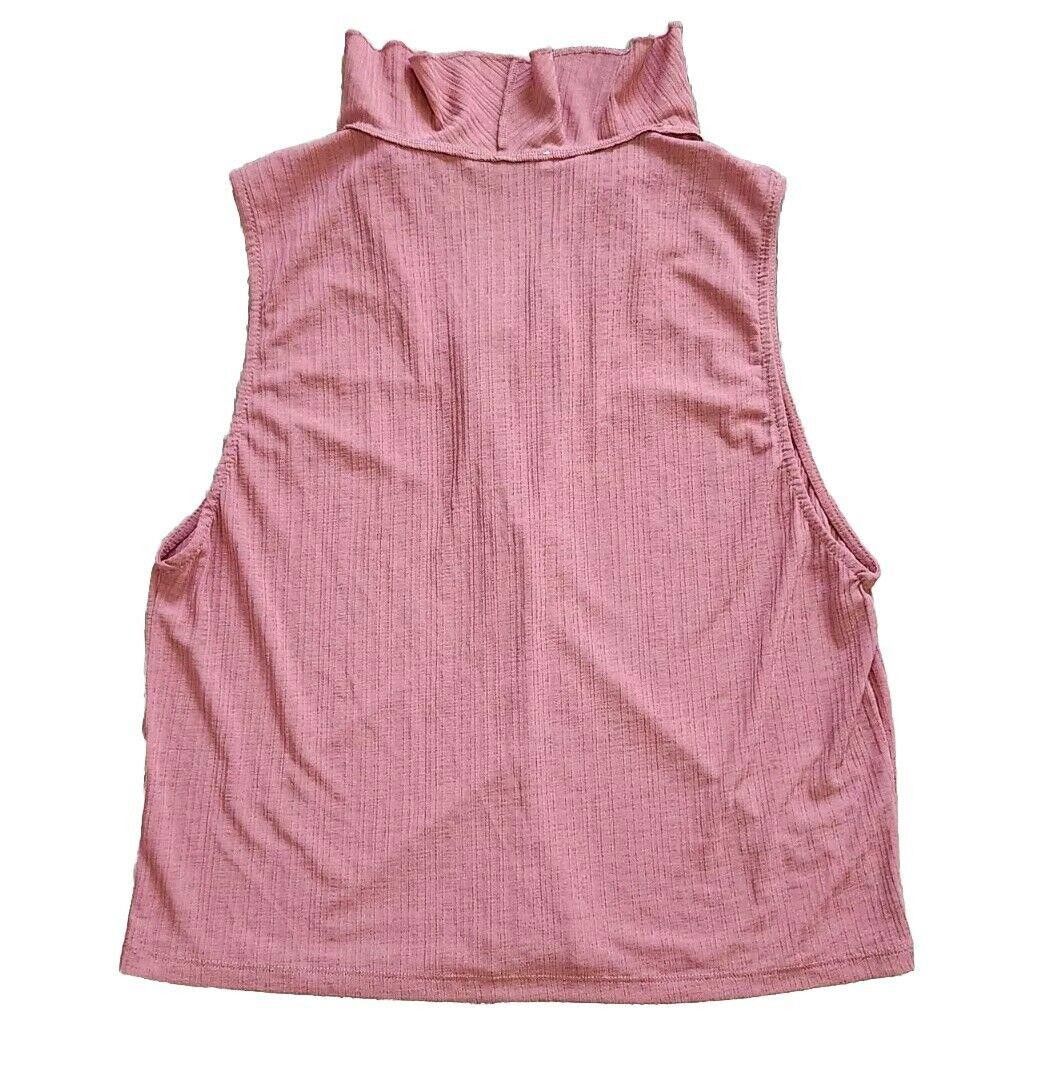 Zara Zara Crop Top Large Mauve Pink V Neck Stretchy 90s Y2k Size L / US 10 / IT 46 - 2 Thumbnail