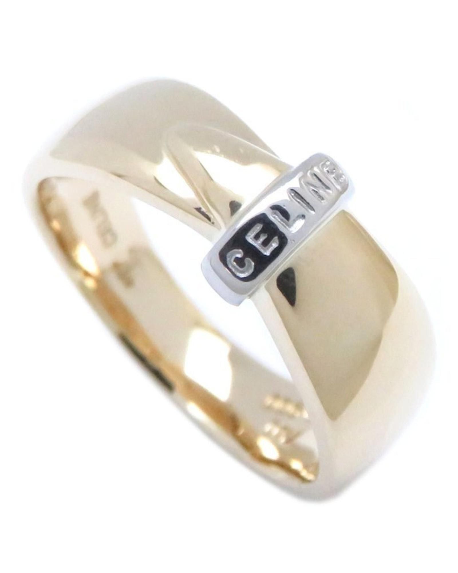 image of Luxurious Celine Womens Band Ring In Platinum And Yellow Gold