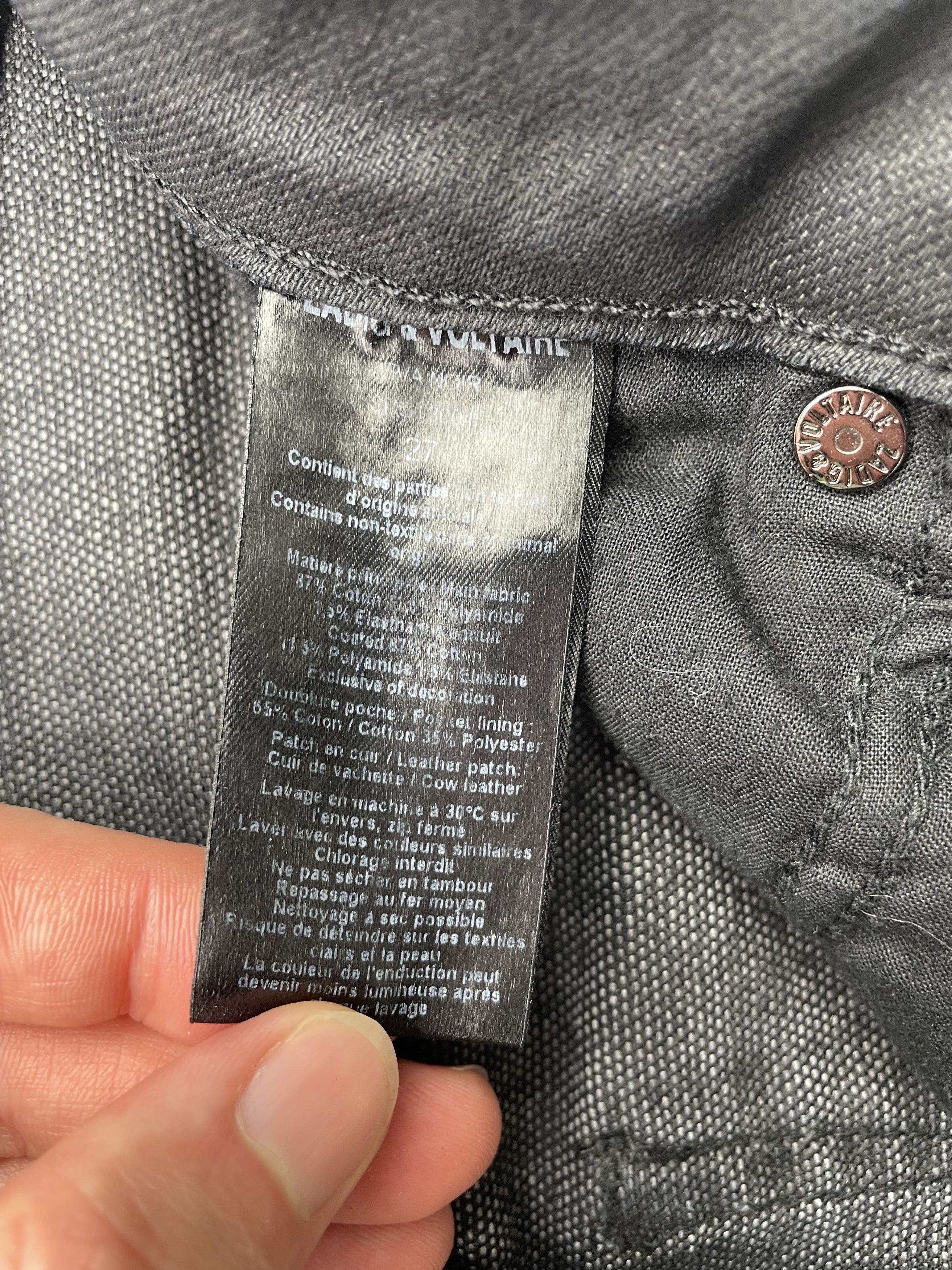 Zadig & Voltaire Zadig & Voltaire Vintage Waxed Darkside Noir Jeans Size 27" / US 4 / IT 40 - 7 Thumbnail