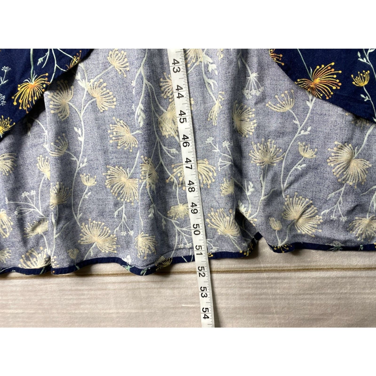 Vintage a.n.a Dress Wrap Floral Blue 1X Cap Sleeve V-Neck Midi Short Sleeve Rayon Womens Size XL / US 12-14 / IT 48-50 - 5 Thumbnail
