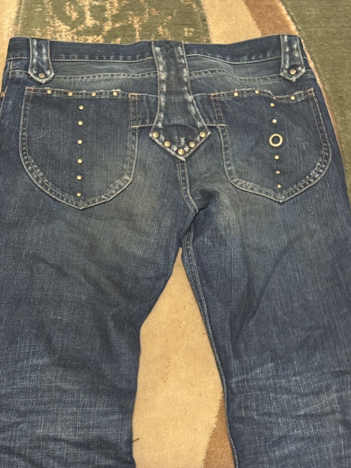 Japanese Brand LED RECHWE Veronica 'Guerilla' Lace Up Flared Jeans
