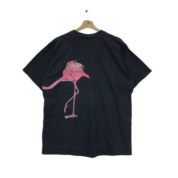 Vintage Vtg 80’ FLAMINGO HARLEQUIN PAINTING Art Bird Tee Shirt Size L / US 10 / IT 46 - 3 Thumbnail