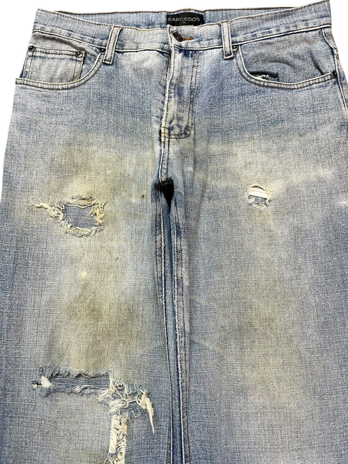 Japanese Brand Vintage Barcedos Faded Ripped Distressed Denim Size US 33 - 2 Thumbnail
