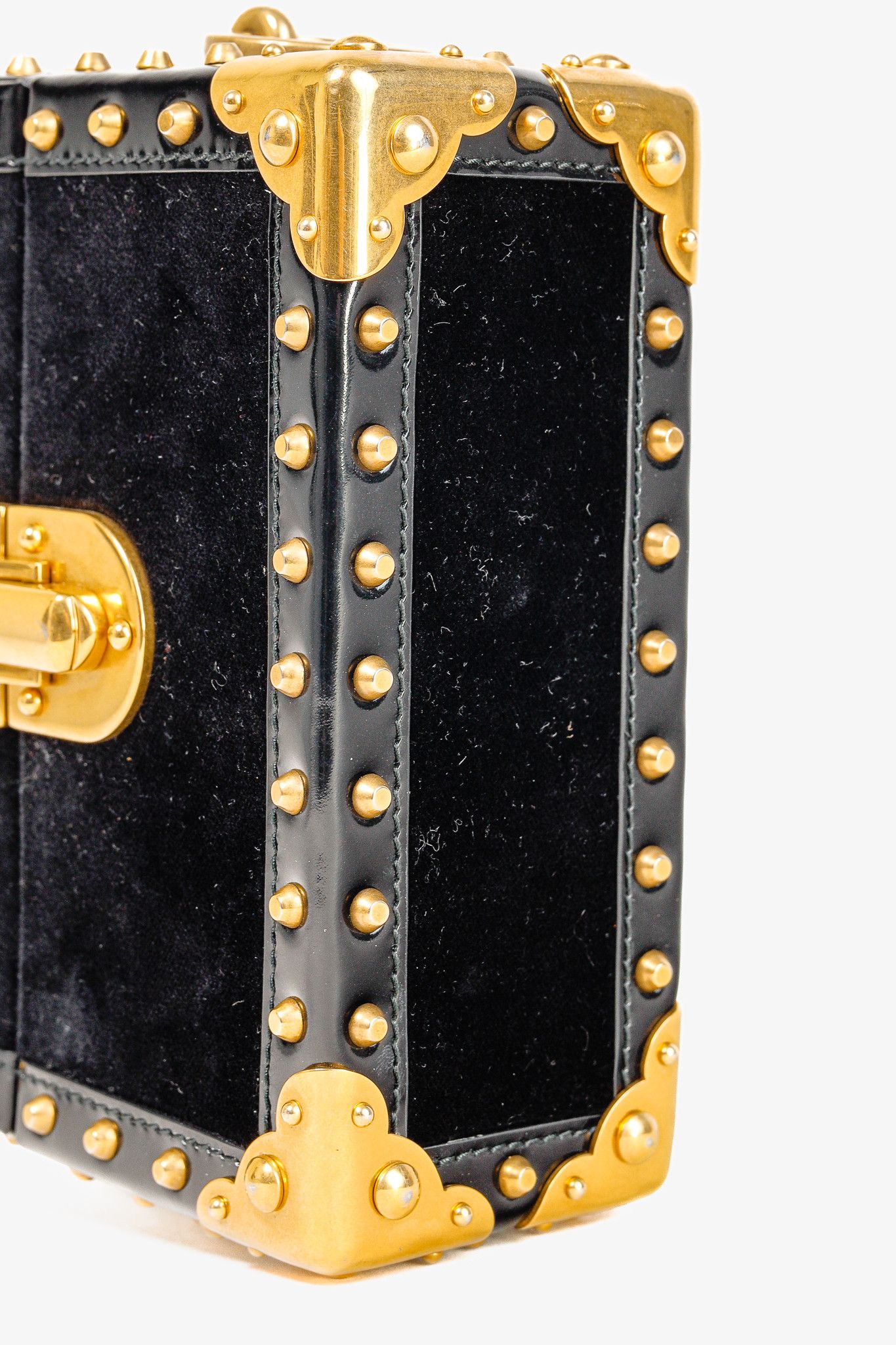 Prada Prada PF/17 Treasure Trunk Black Mini Velvet Box Bag Size ONE SIZE - 5 Thumbnail