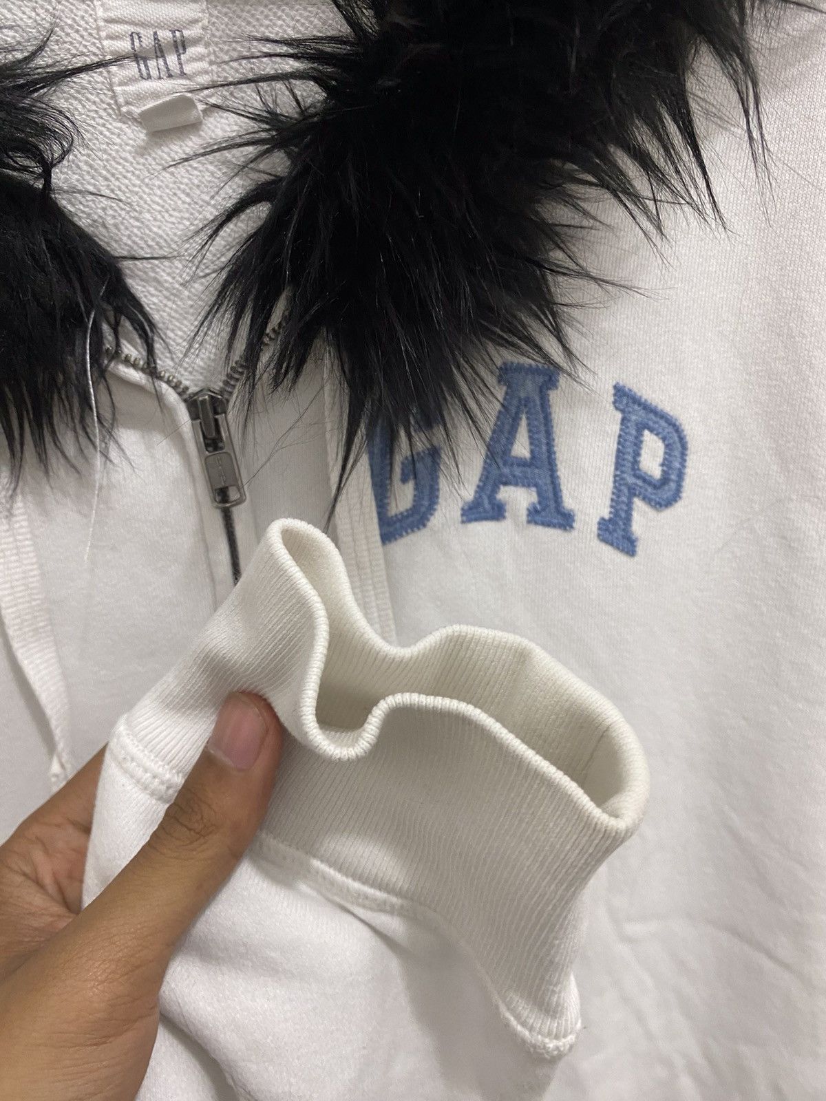 Gap 💥Big Flag💥GAP Fur Zipper Hoodie Size US L / EU 52-54 / 3 - 10 Thumbnail