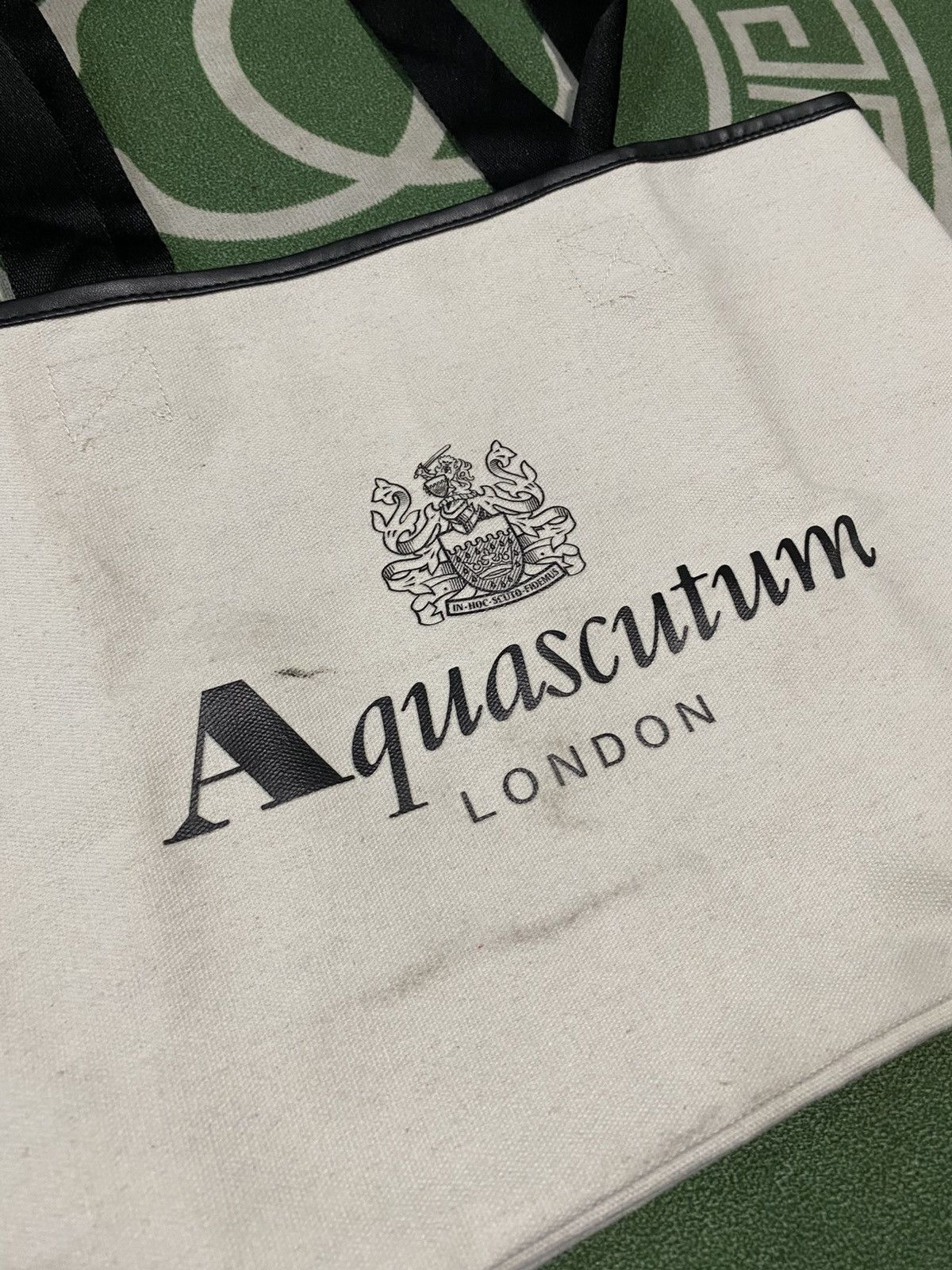 Aquascutum Aquascutum London Logo Tote Bag Beige Canvas Size ONE SIZE - 9 Thumbnail