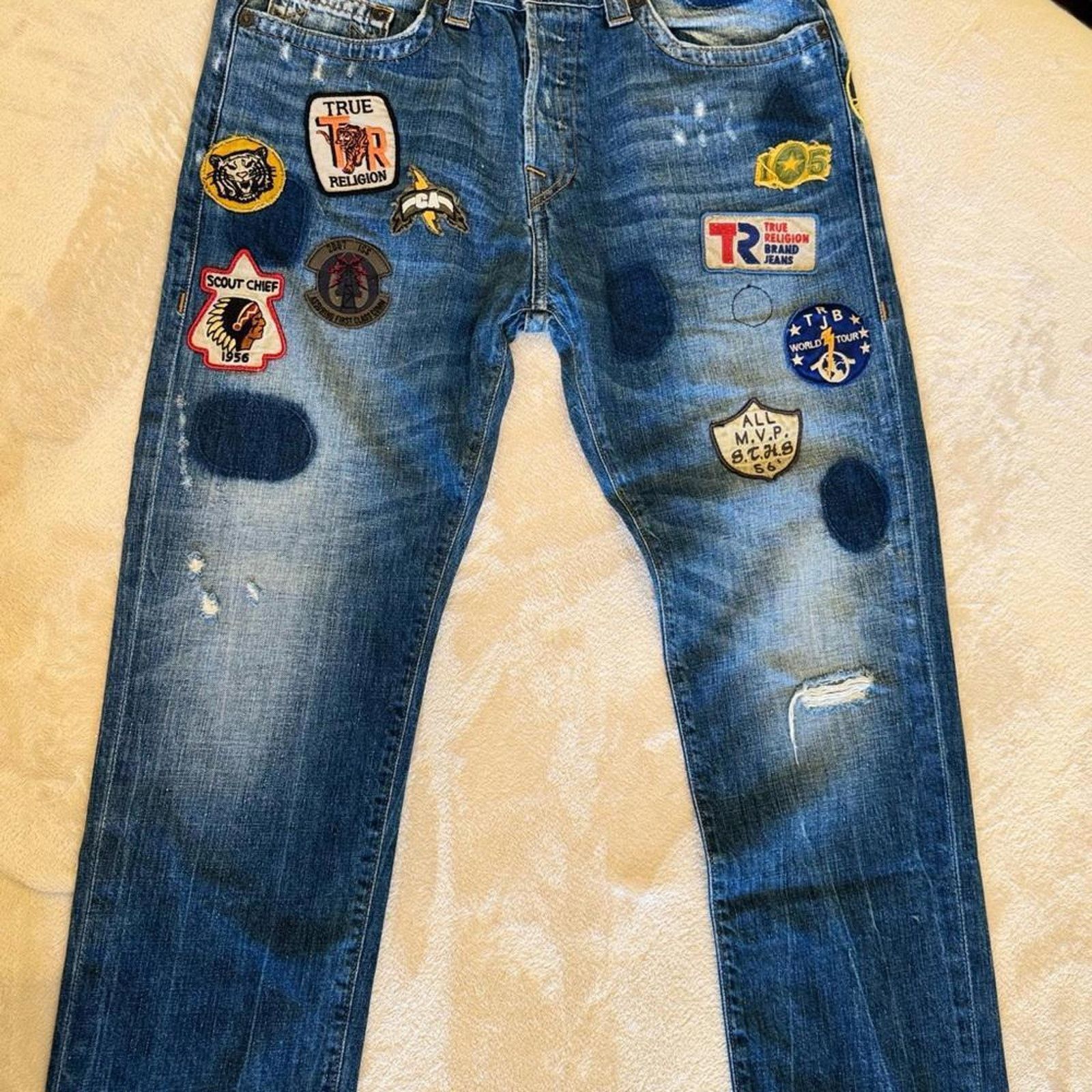 True Religion True Religion Rare Patch Denim Jeans - Unique Style Size US 34 / EU 50 - 2 Thumbnail