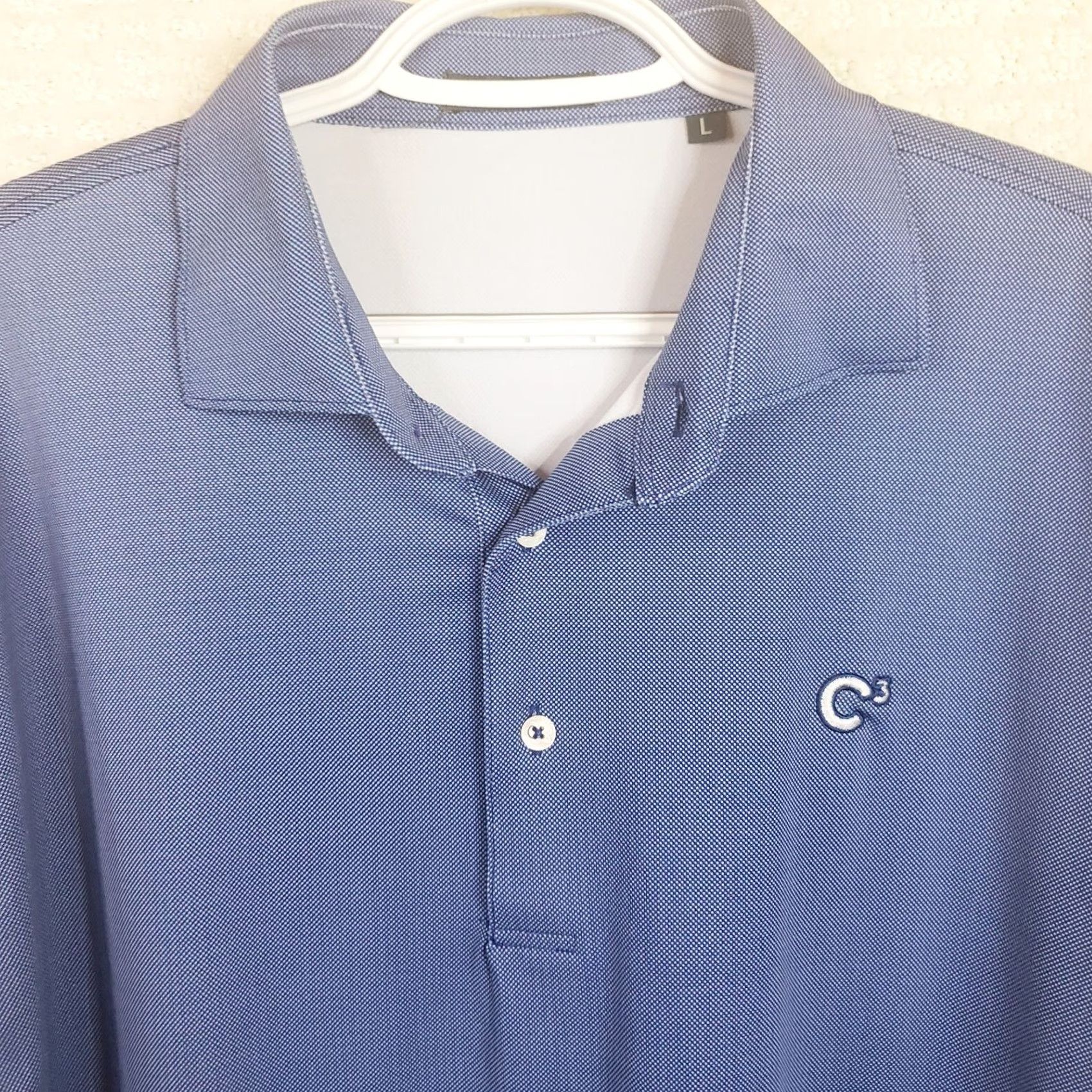 Vintage Polo Golf Shirt Mens L Blue Short Sleeve Regular Fit Stretch C3 Logo Size US L / EU 52-54 / 3 - 3 Thumbnail